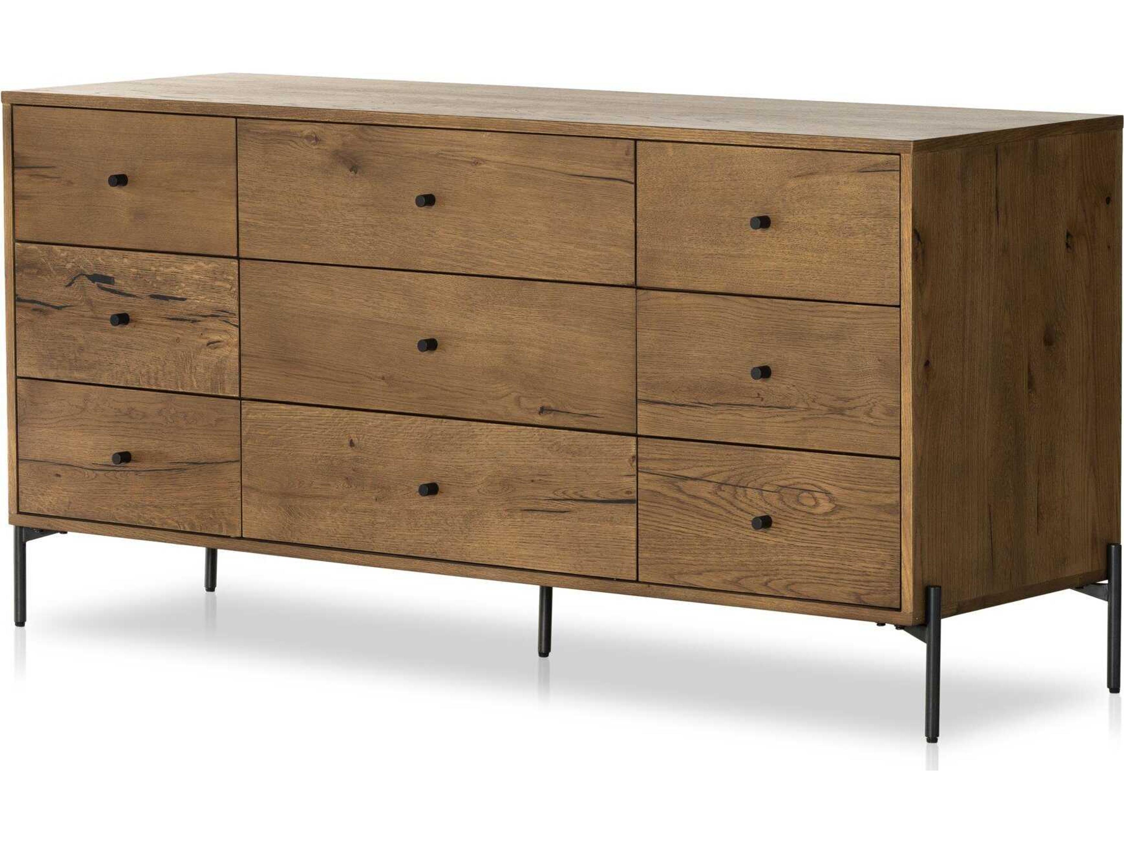 Haiden Eaton Amber Oak Resin 9 Drawer Dresser