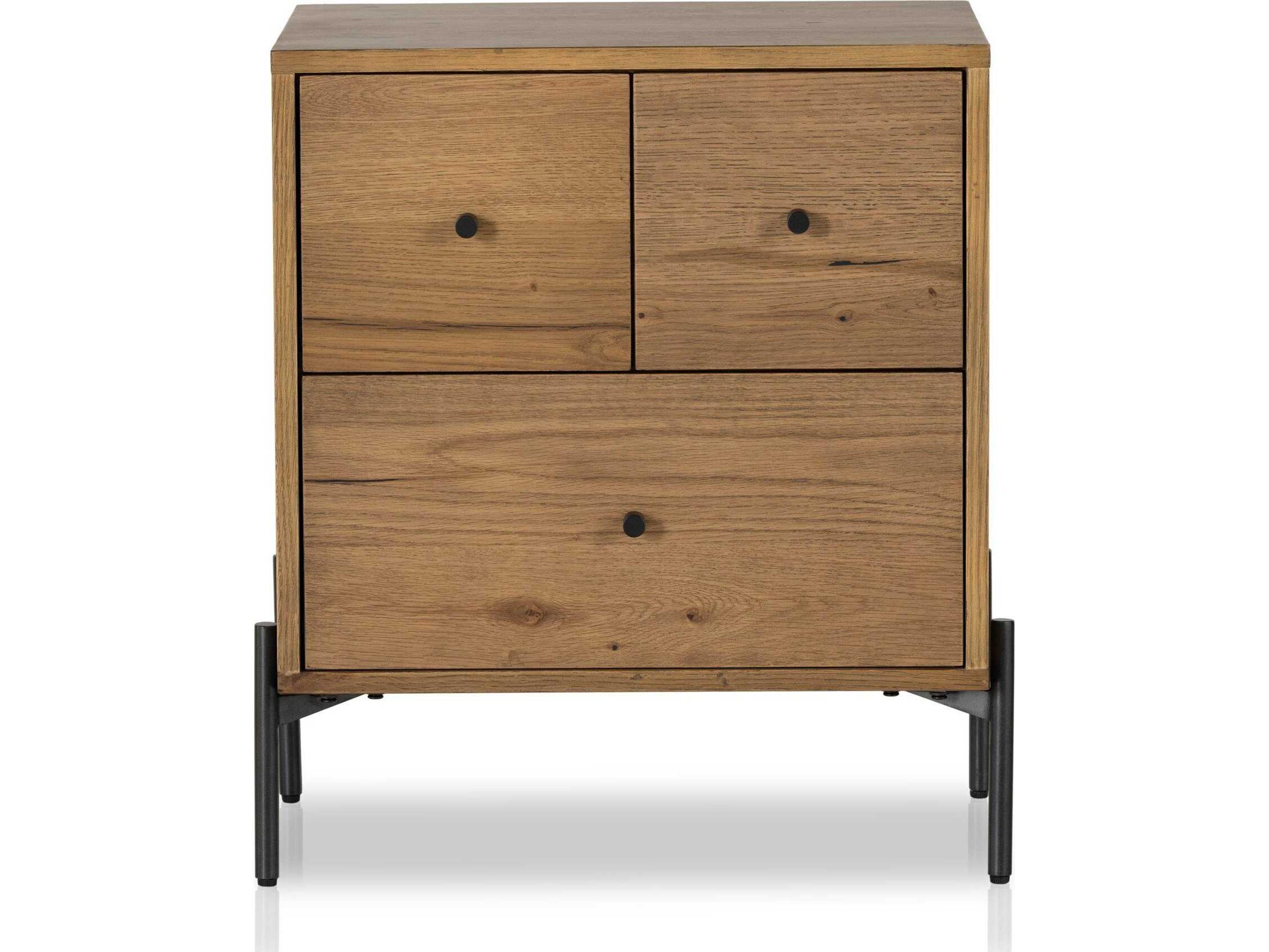 Four Hands Haiden Eaton Amber Oak Resin Oak Wood Nightstand