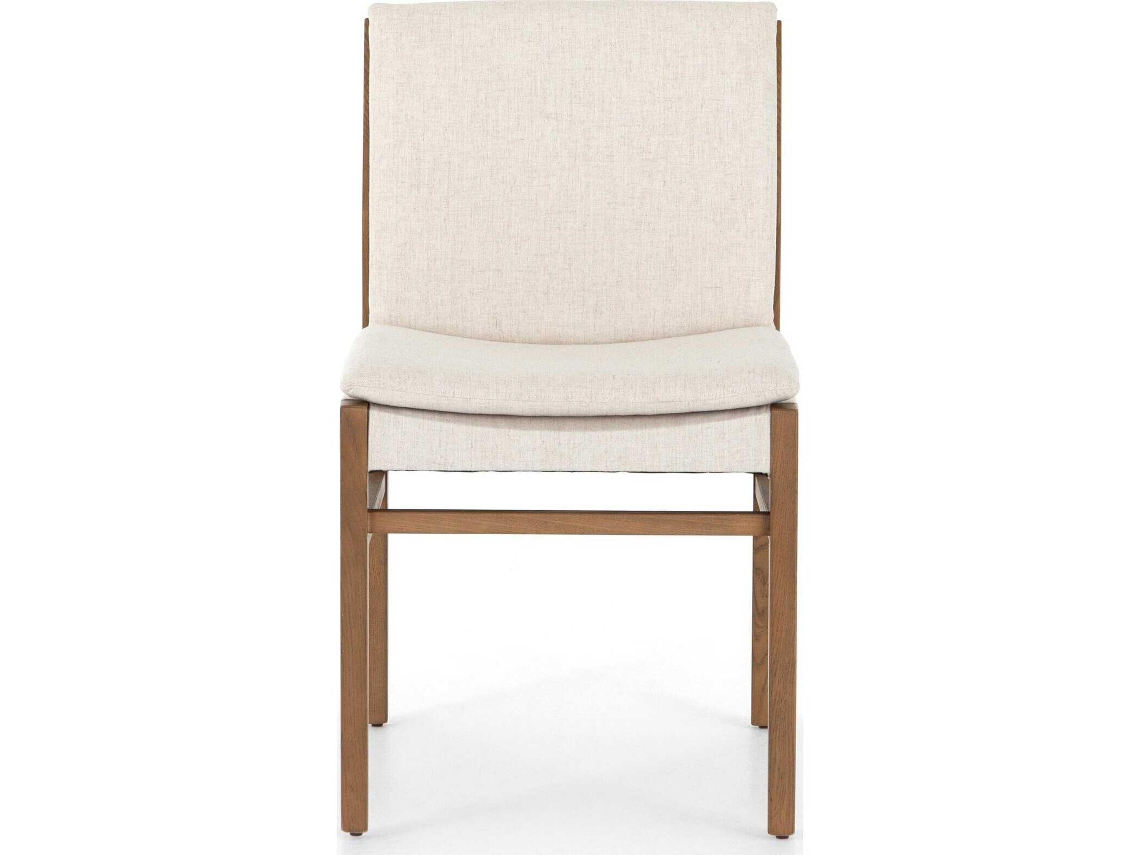 Four Hands Ashford Aya Solid Wood Beige Upholstered Side Dining Chair