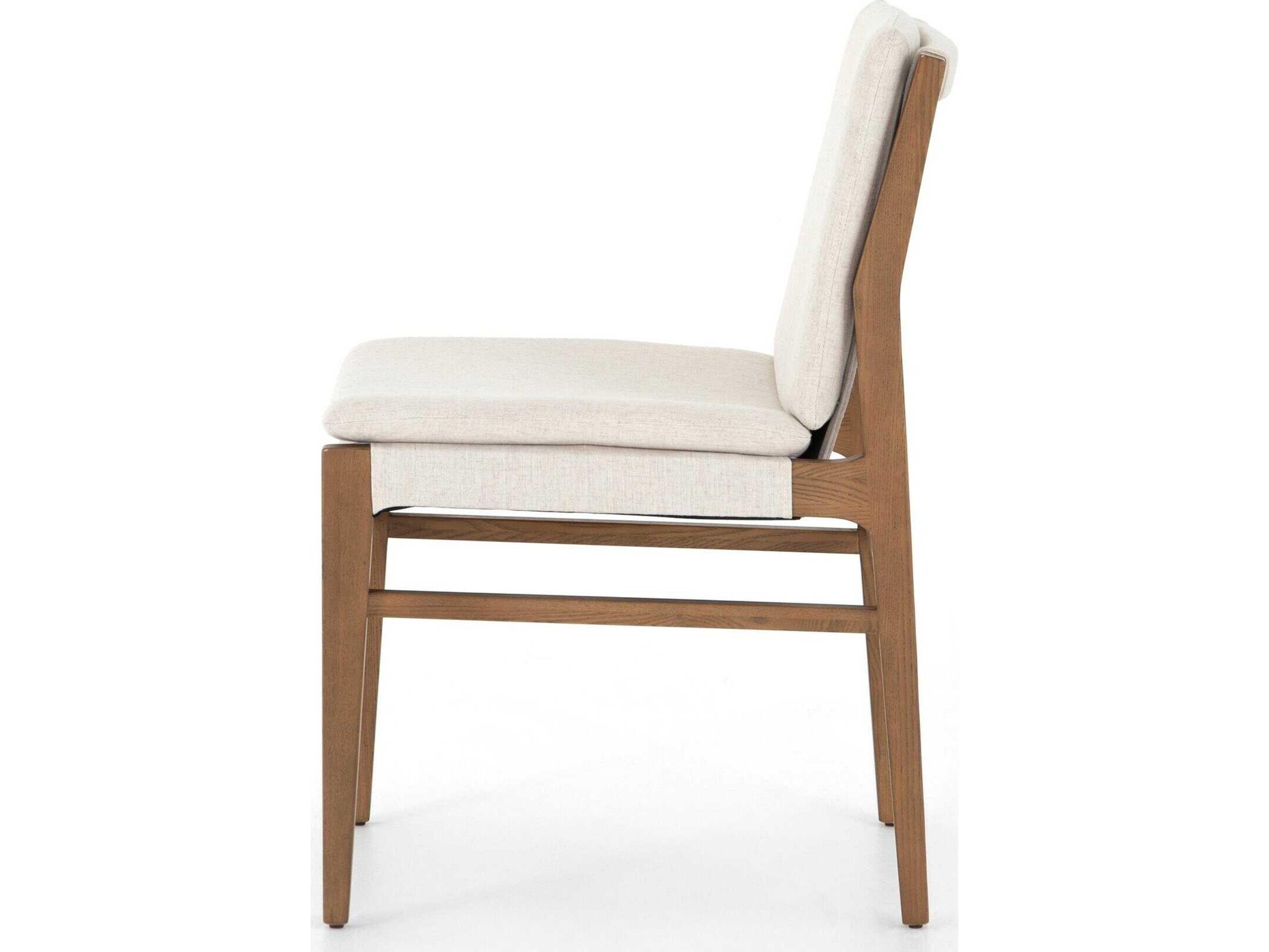 Four Hands Ashford Aya Solid Wood Beige Upholstered Side Dining Chair