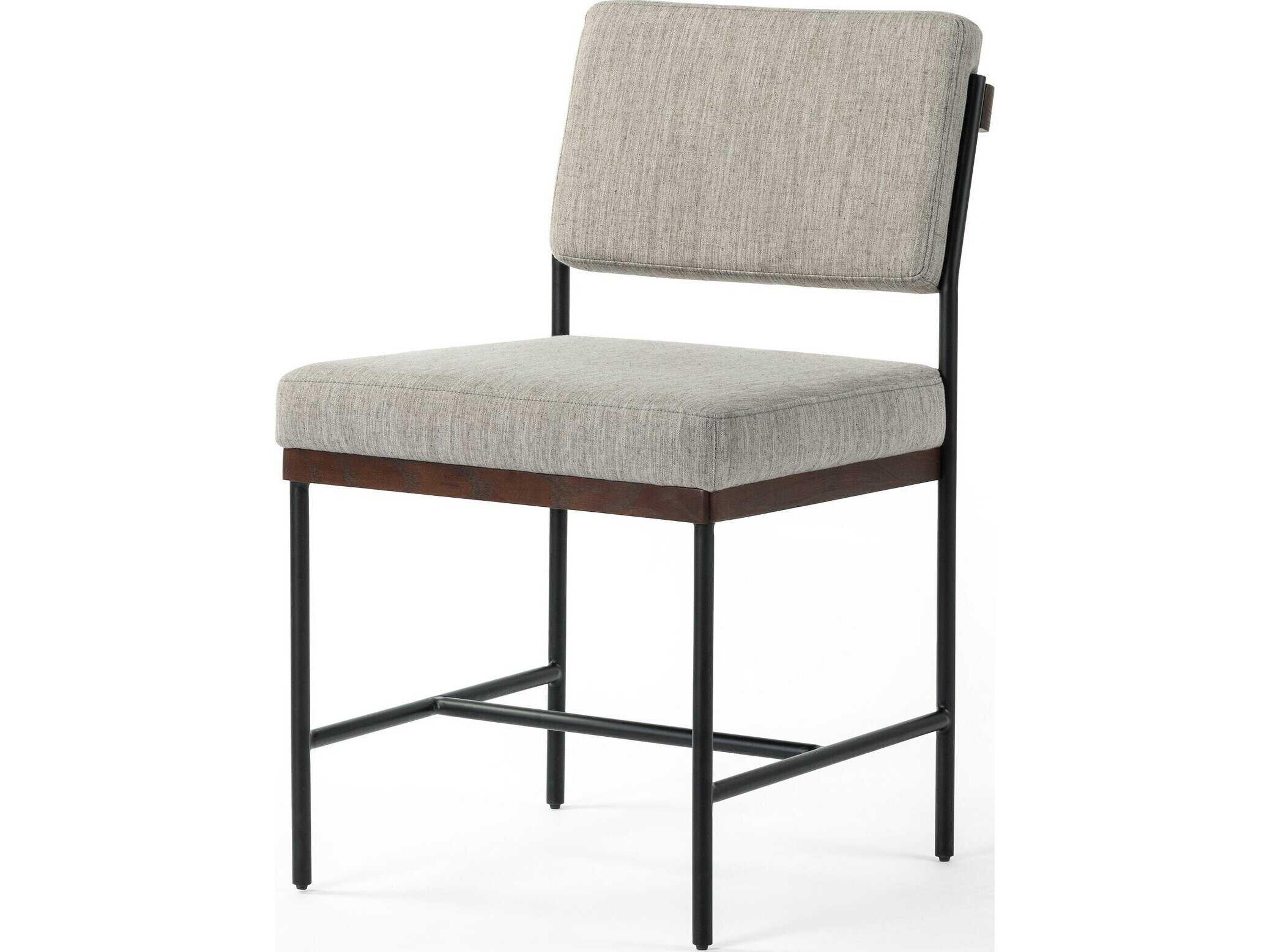 Ashford Benton Solid Wood Gray Upholstered Side Dining Chair