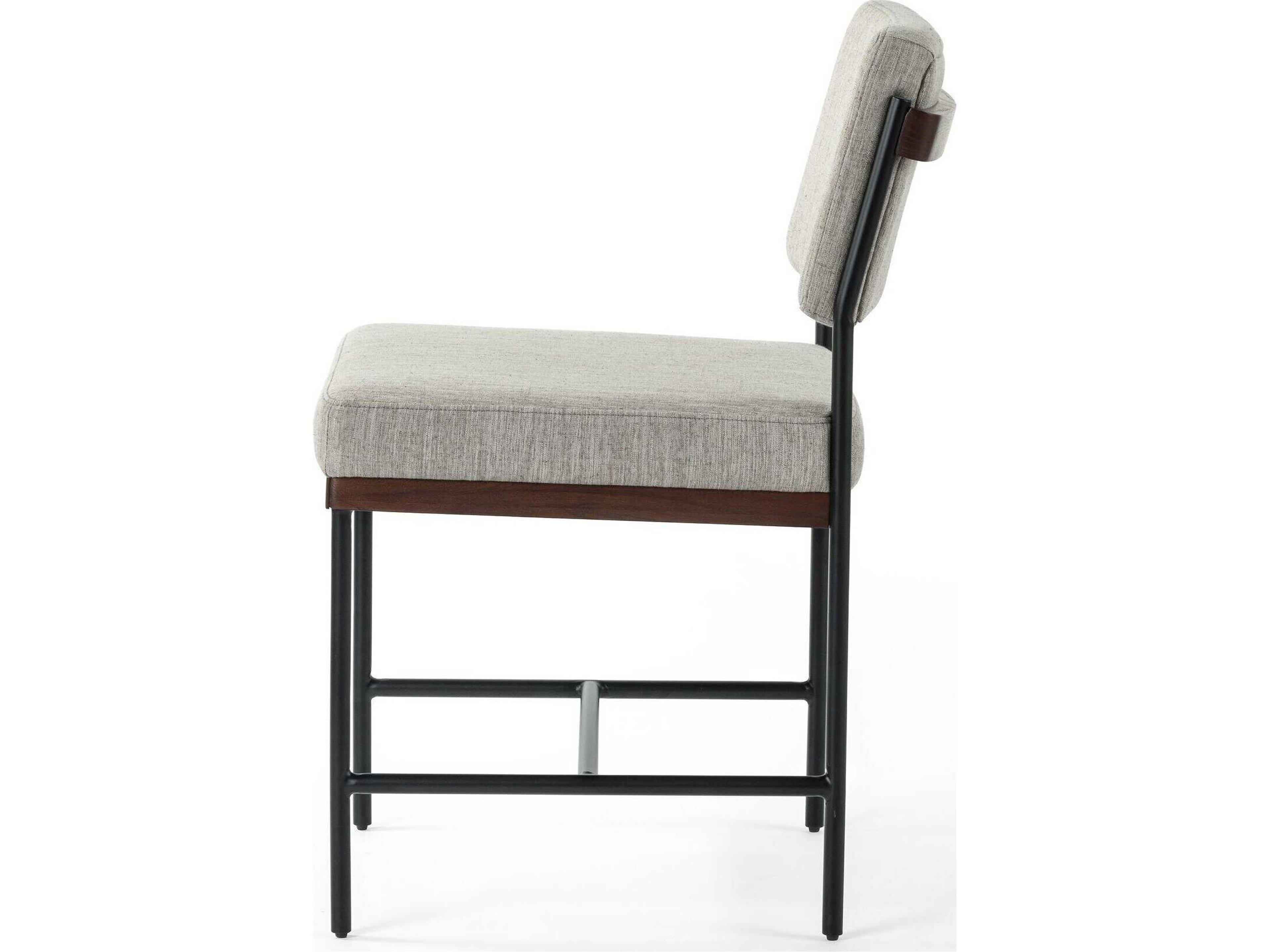 Four Hands Ashford Benton Solid Wood Gray Upholstered Side Dining Chair