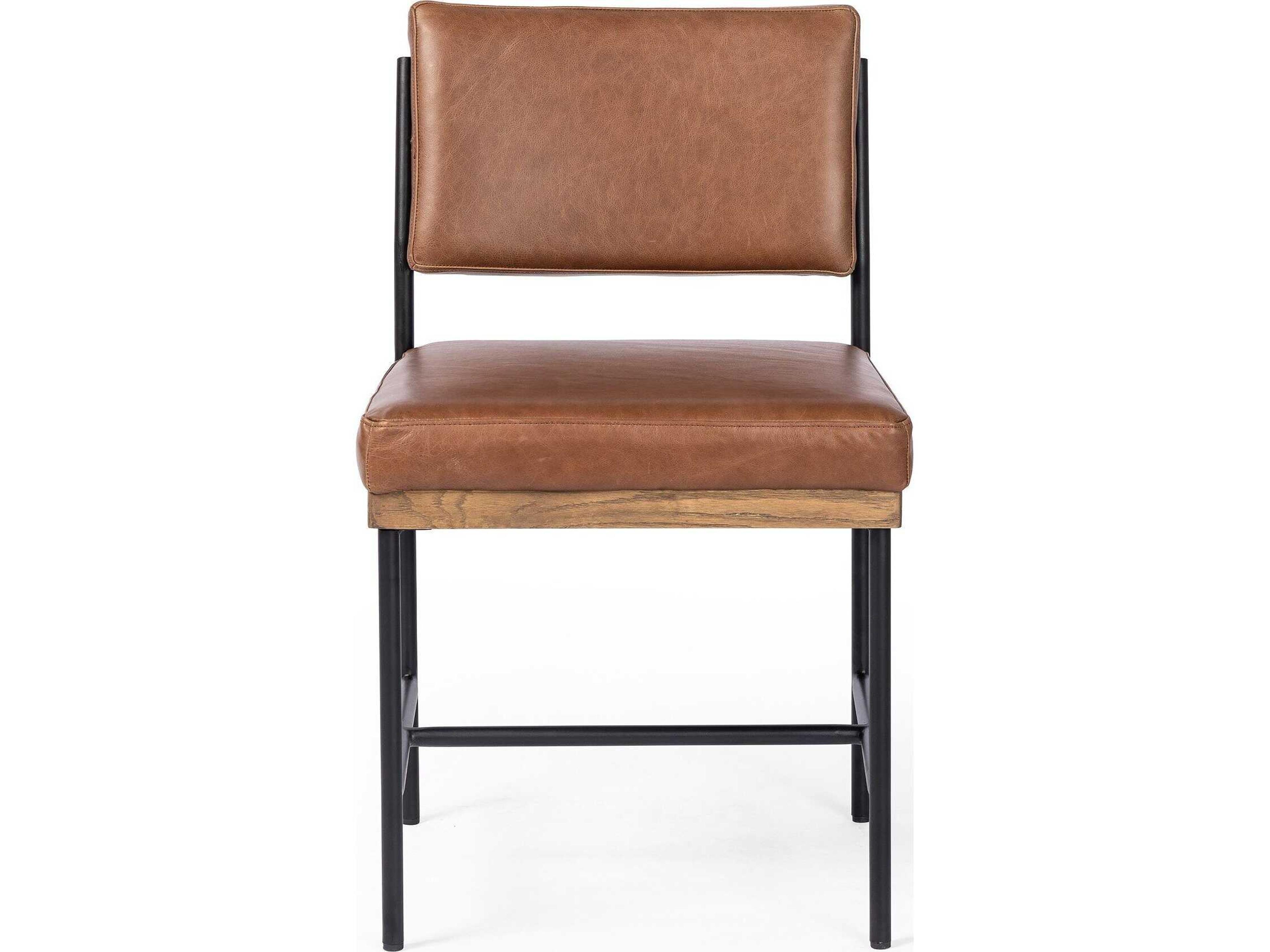 Four Hands Ashford Benton Sonoma Chestnut Leather Dining Chair