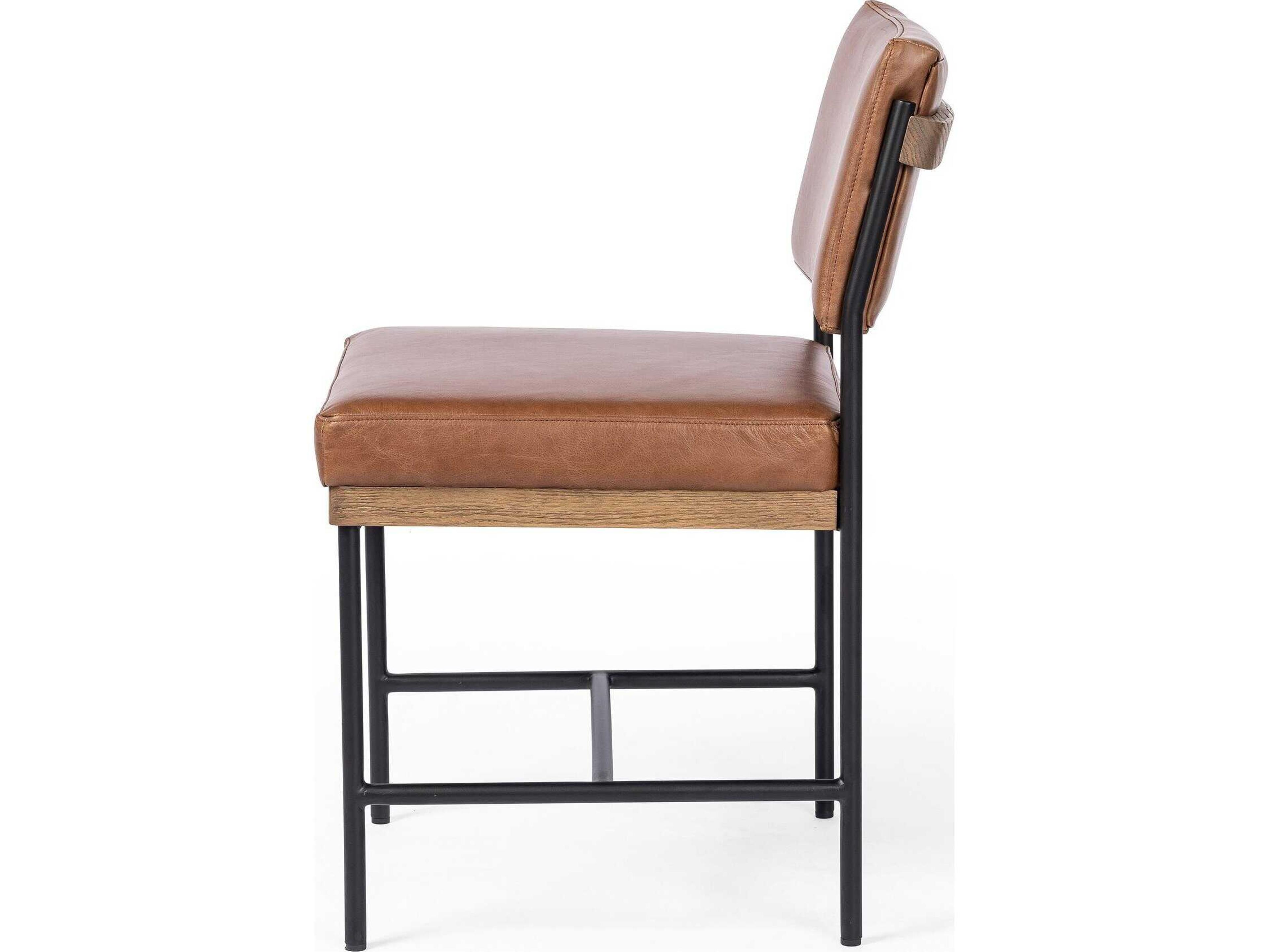 Four Hands Ashford Benton Sonoma Chestnut Leather Dining Chair