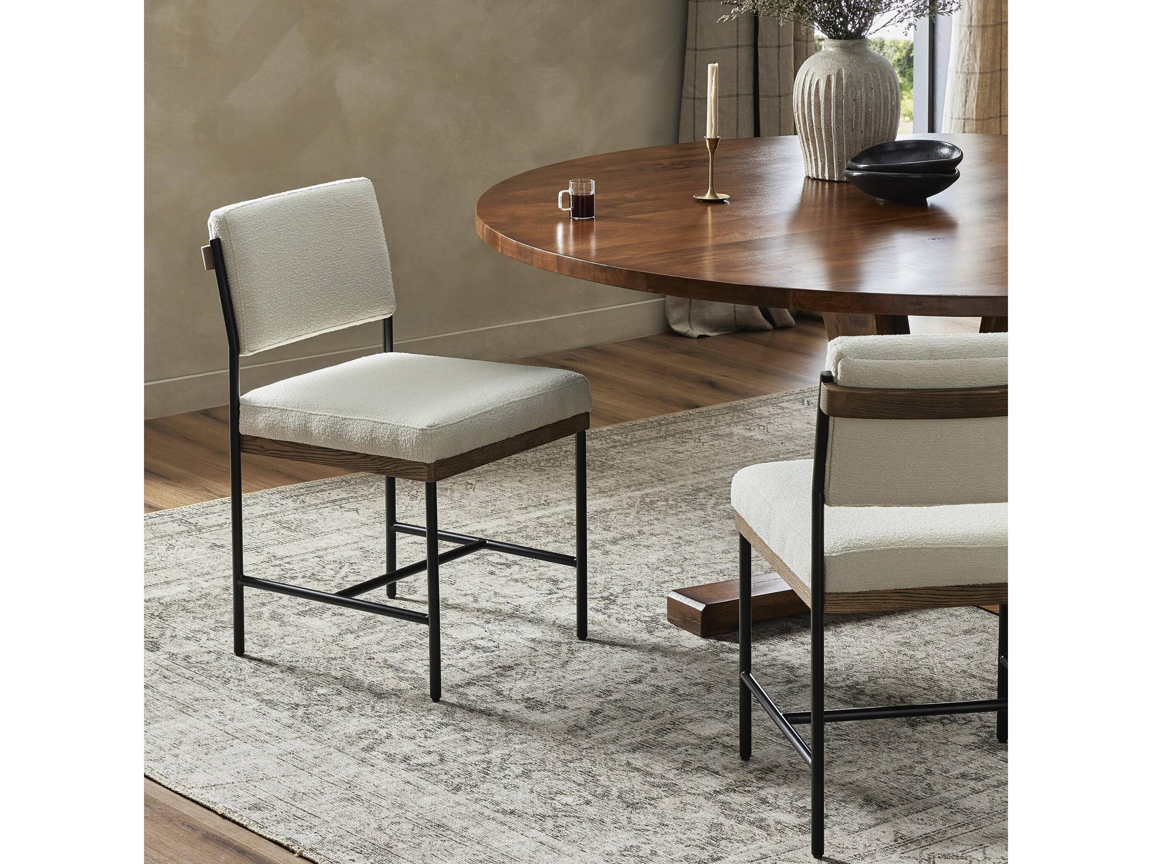 Four Hands Ashford Benton Fayette Cloud Upholstered Oak Wood Dining Chair