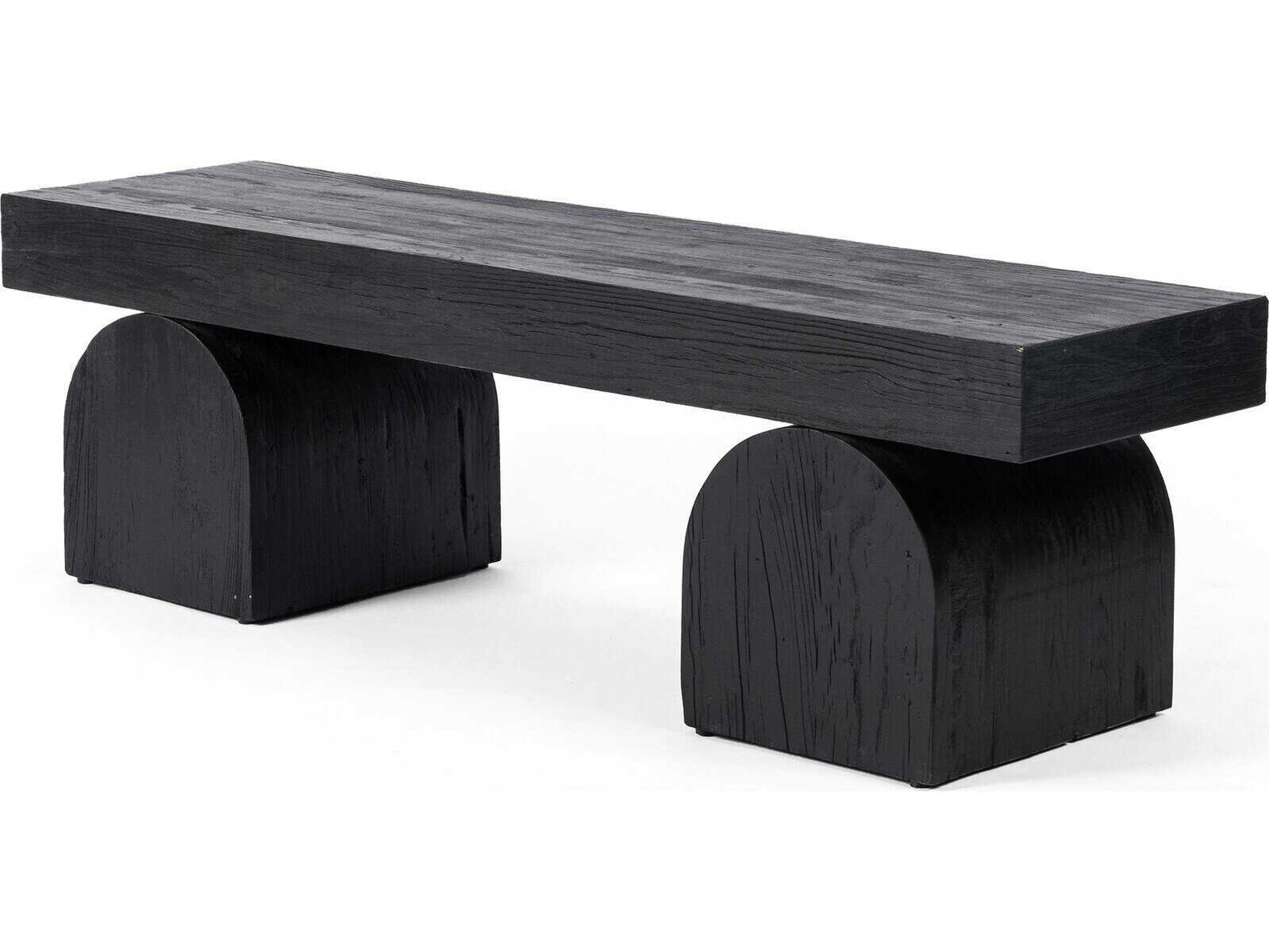 Four Hands Wells Black Elm Nettlewood Accent Bench