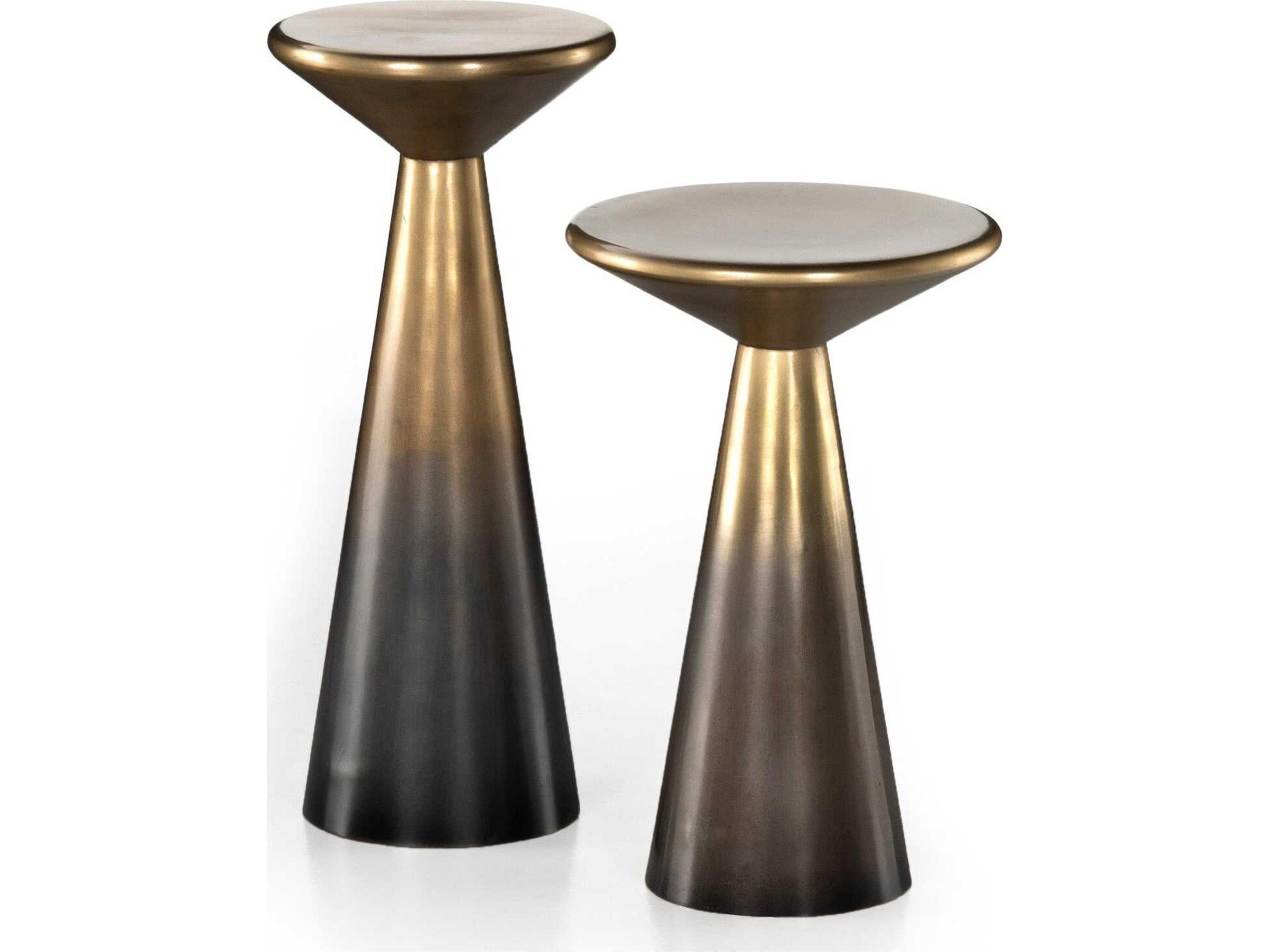 Asher Cameron Accent Tables Set Of 2-Brass