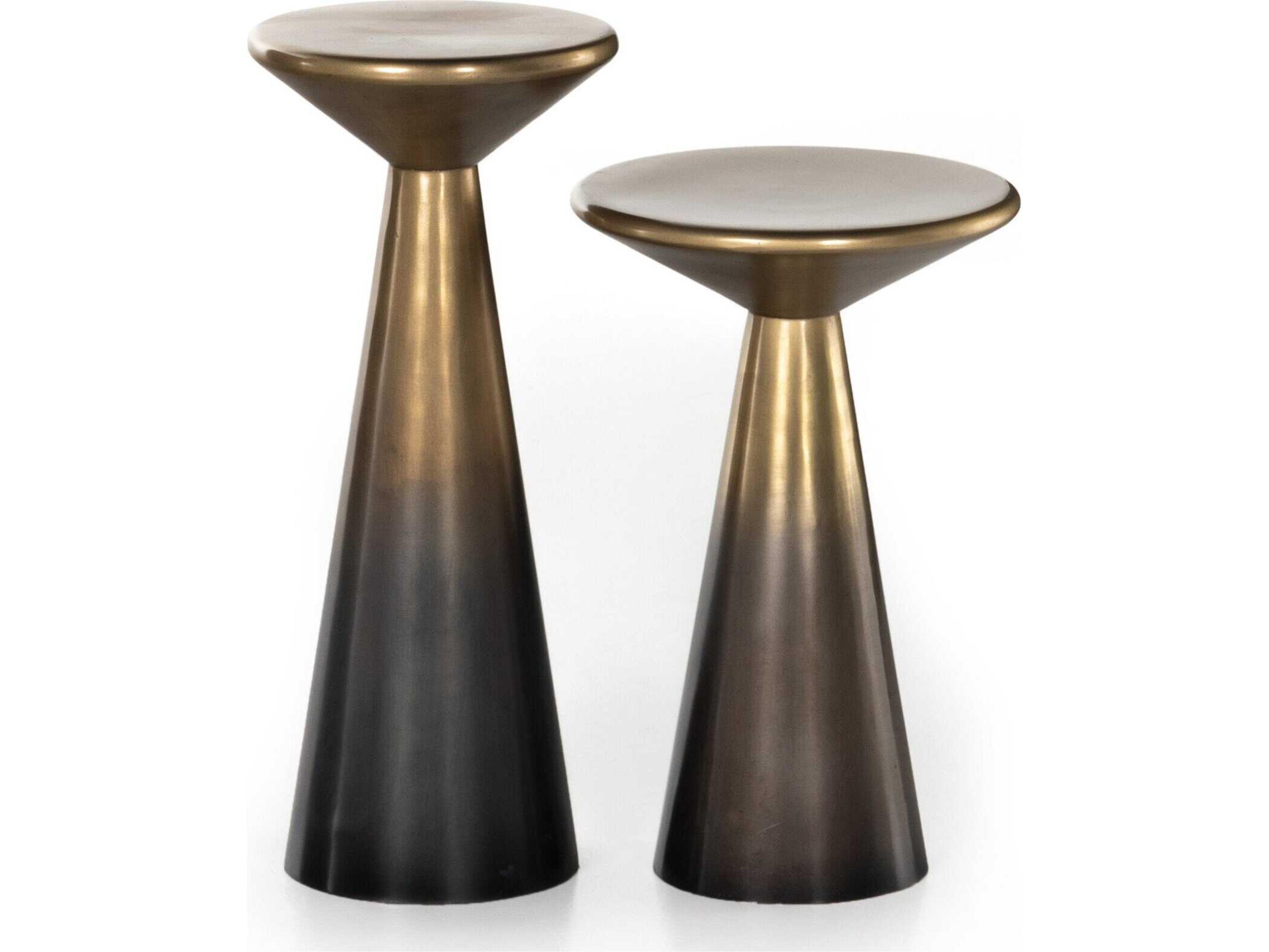 Four Hands Asher Cameron Accent Tables Set Of 2-Brass