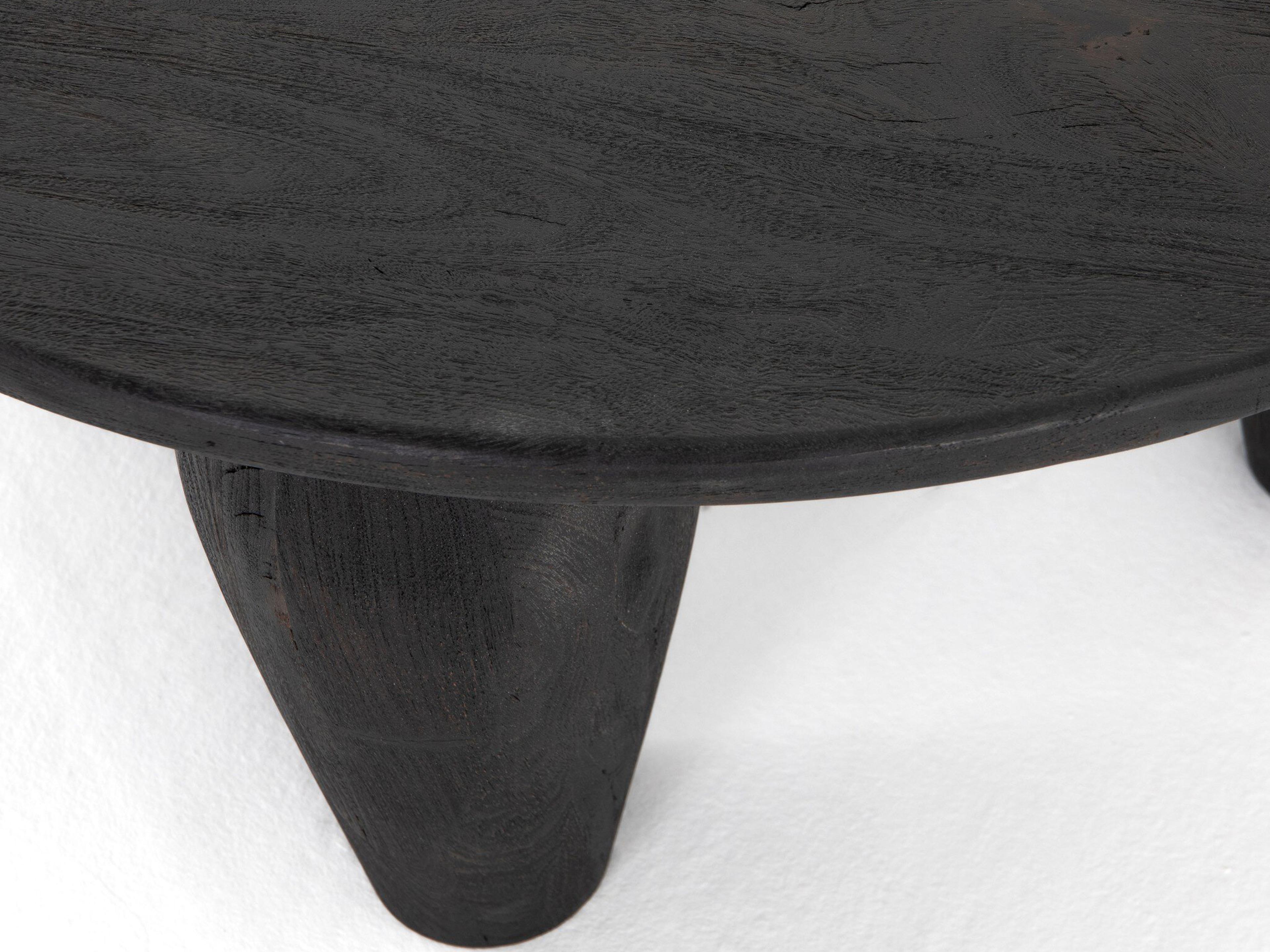 Four Hands Maya Maricopa Round Wood Dark Totem Coffee Table