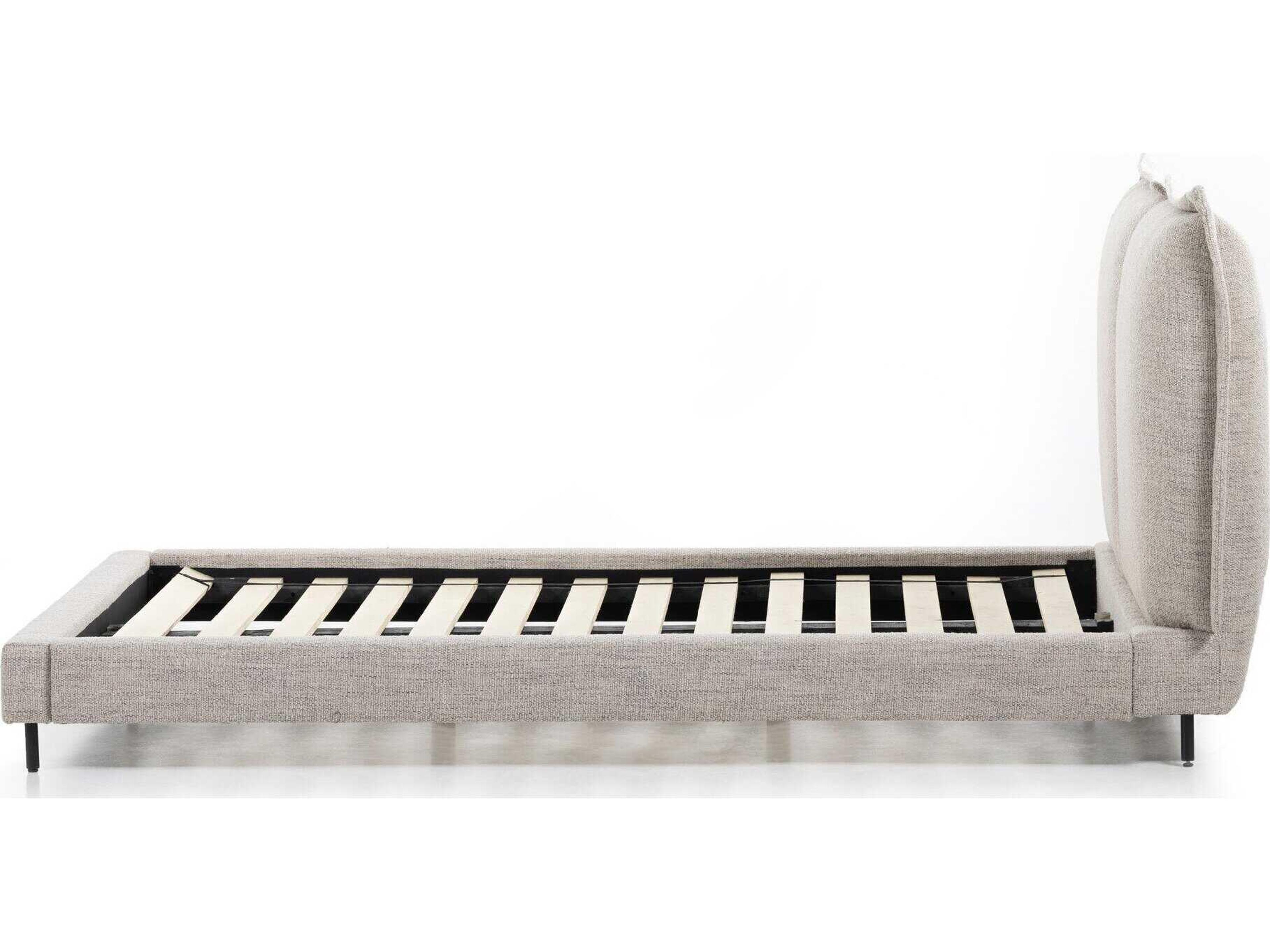 Four Hands Easton Inwood Merino Porcelain Gray Upholstered Queen Platform Bed