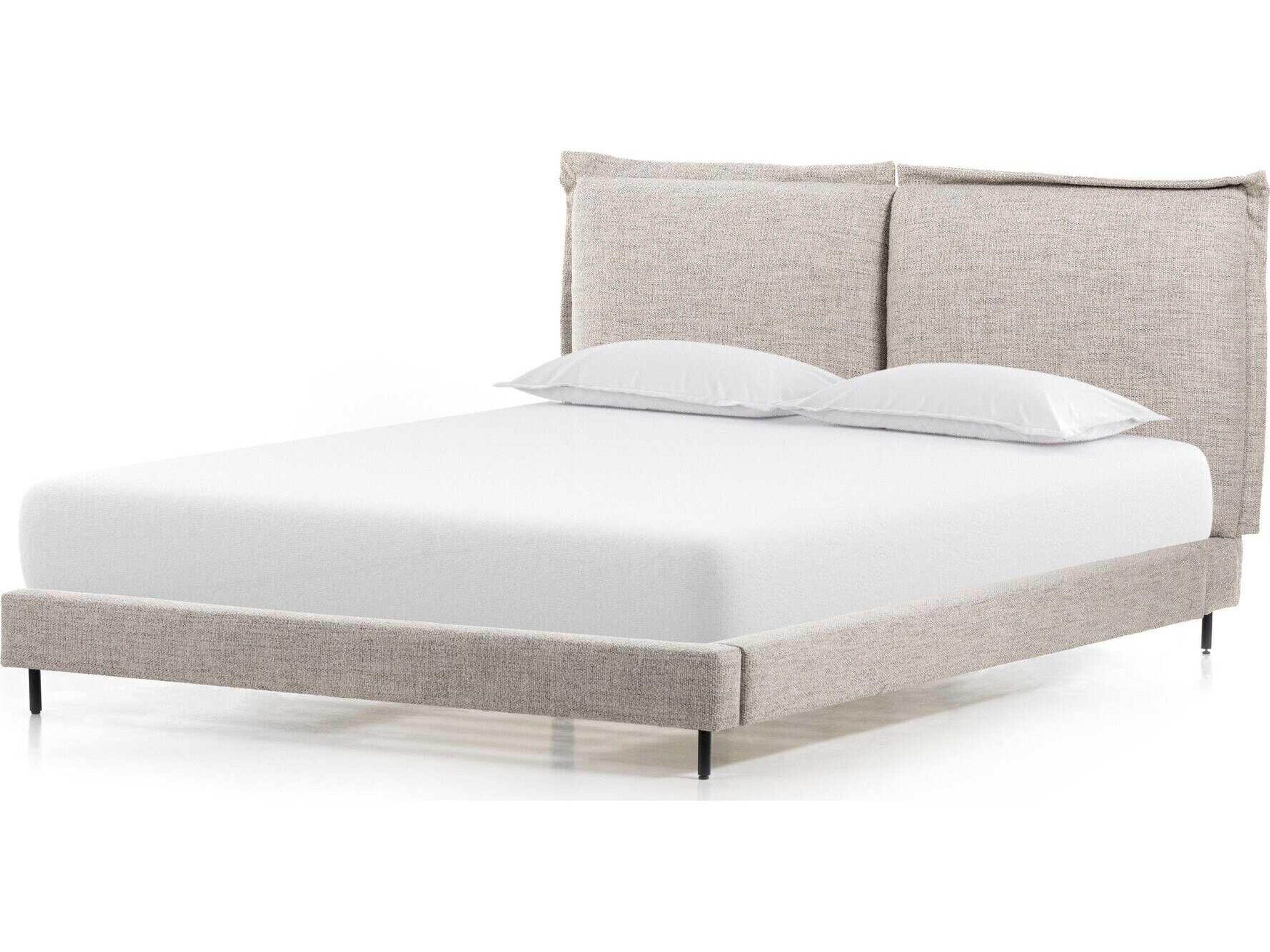 Easton Inwood Merino Porcelain Gunmetal Gray Upholstered King Platform Bed