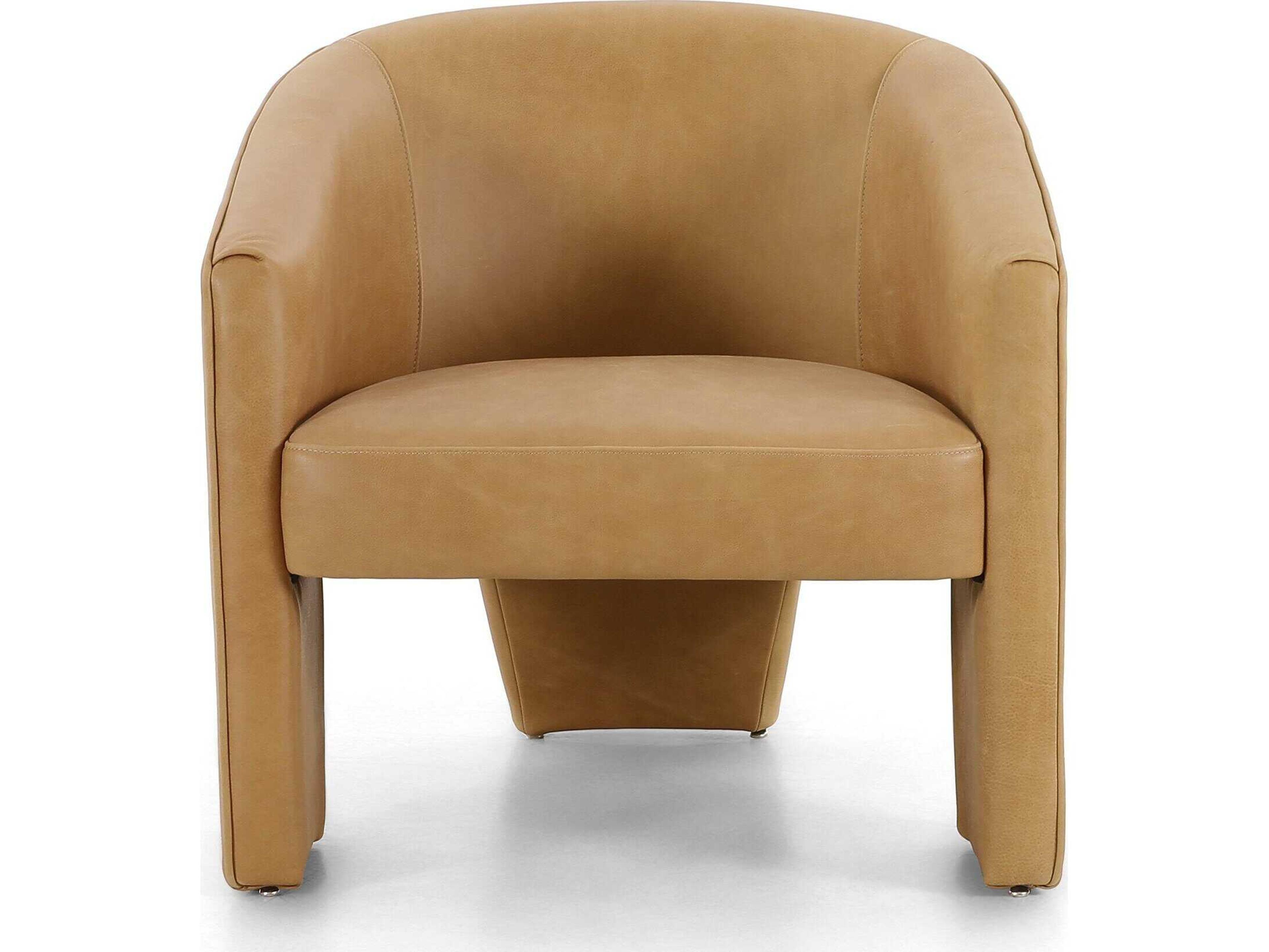 Four Hands Grayson Fae Brown Leather Accent Chair