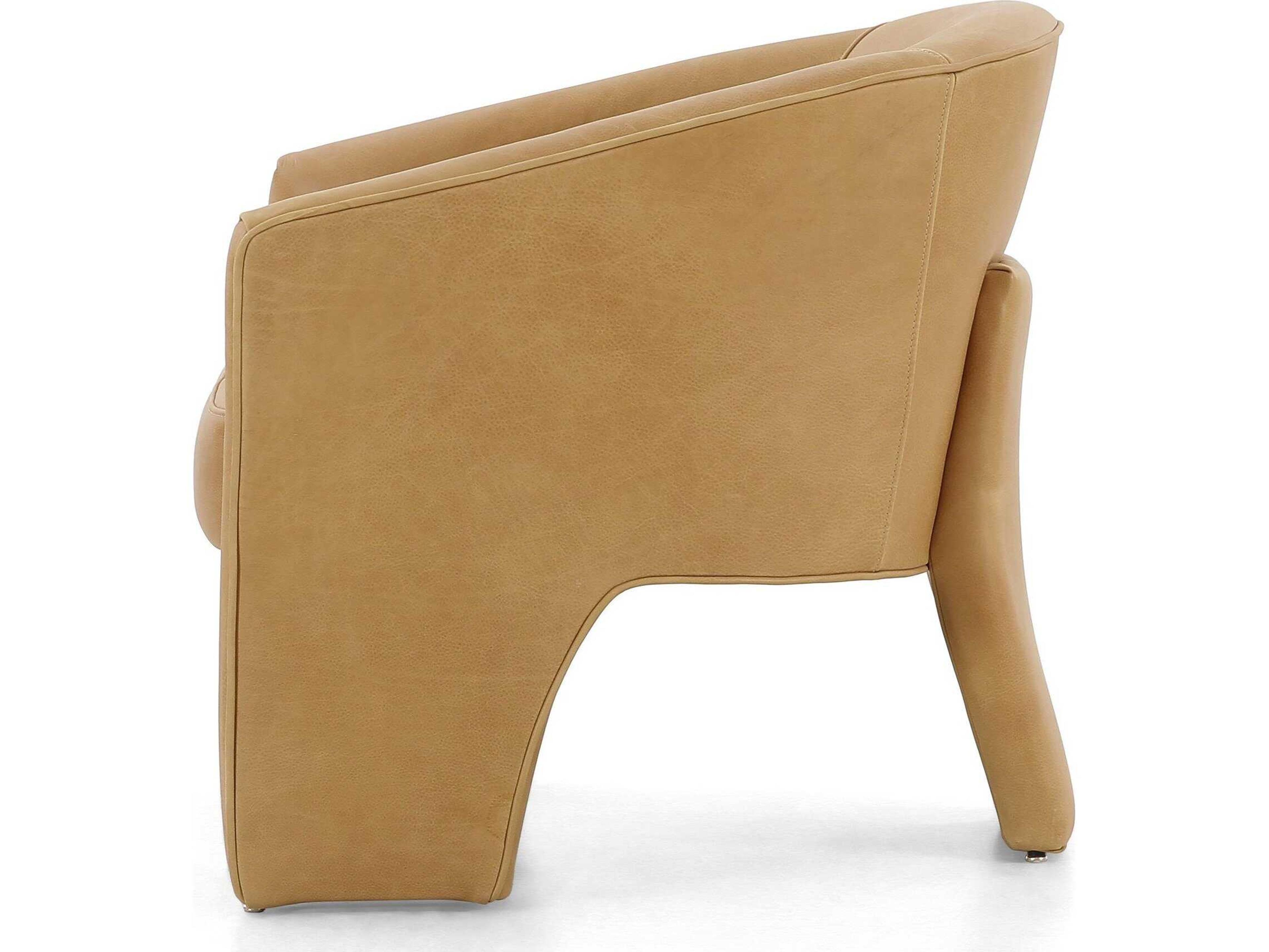 Four Hands Grayson Fae Brown Leather Accent Chair