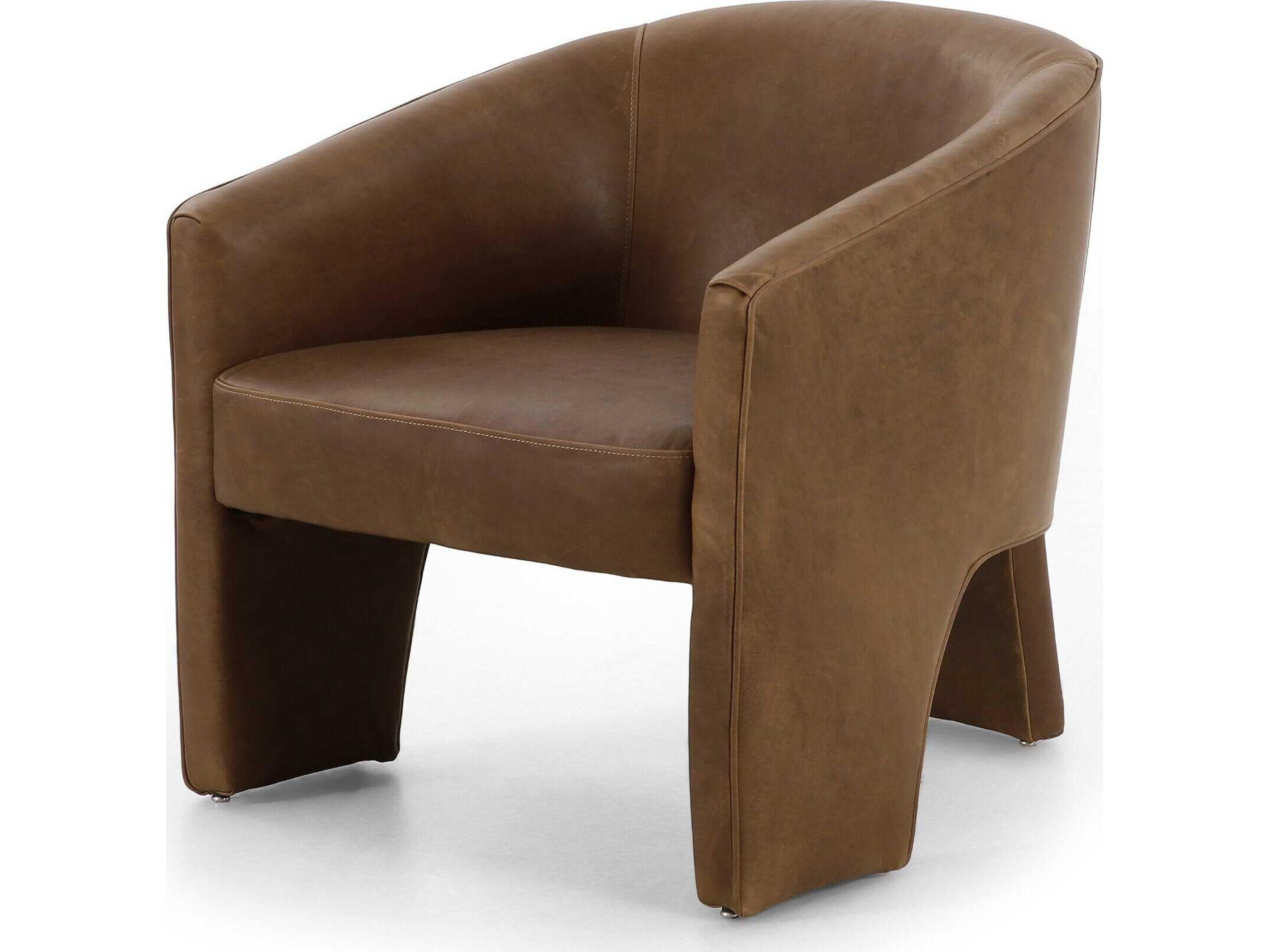 Grayson Fae Brown Leather Accent Chair