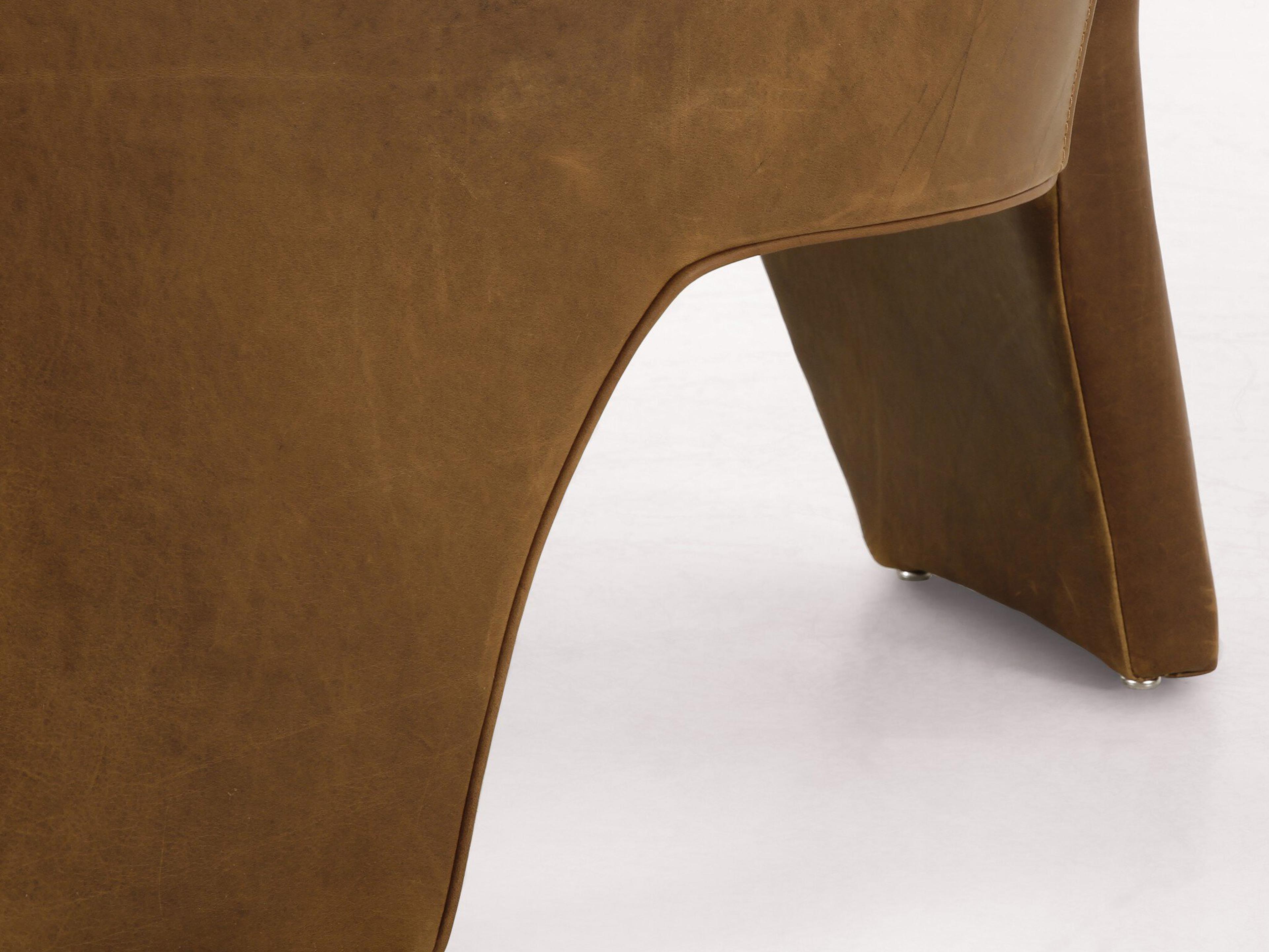 Four Hands Grayson Fae Brown Leather Accent Chair