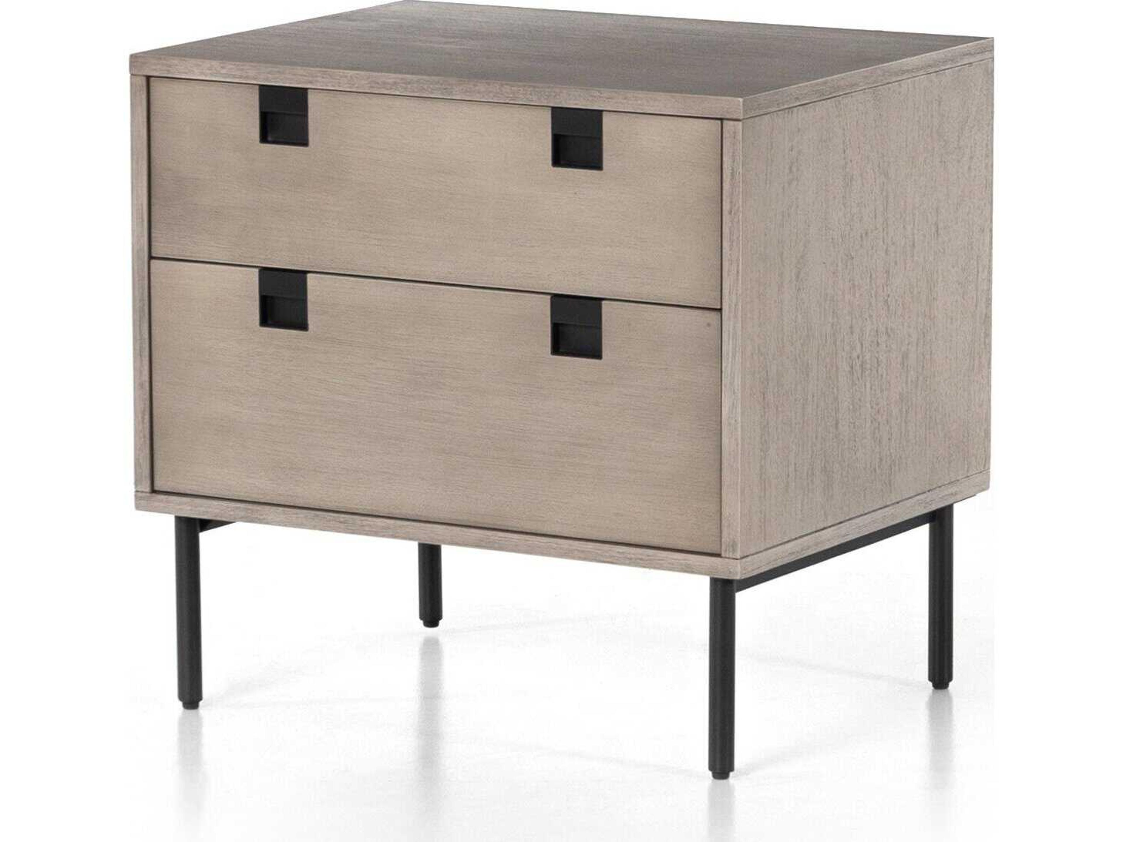 Carly Patten 2-Drawer Nightstand Modern Grey