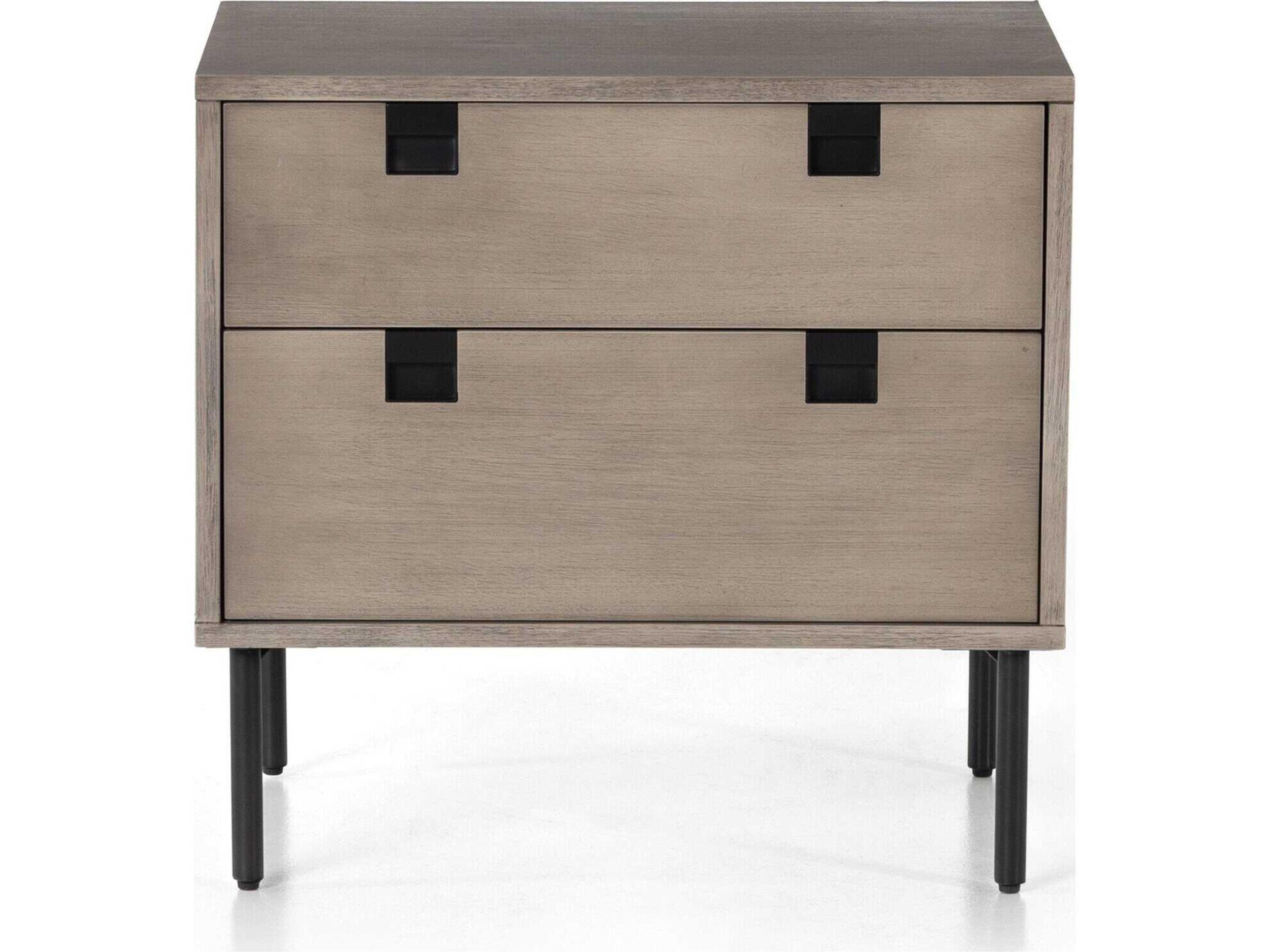 Luxecor Globetrotter Carly 2-Drawers Gray Acacia Wood Nightstand
