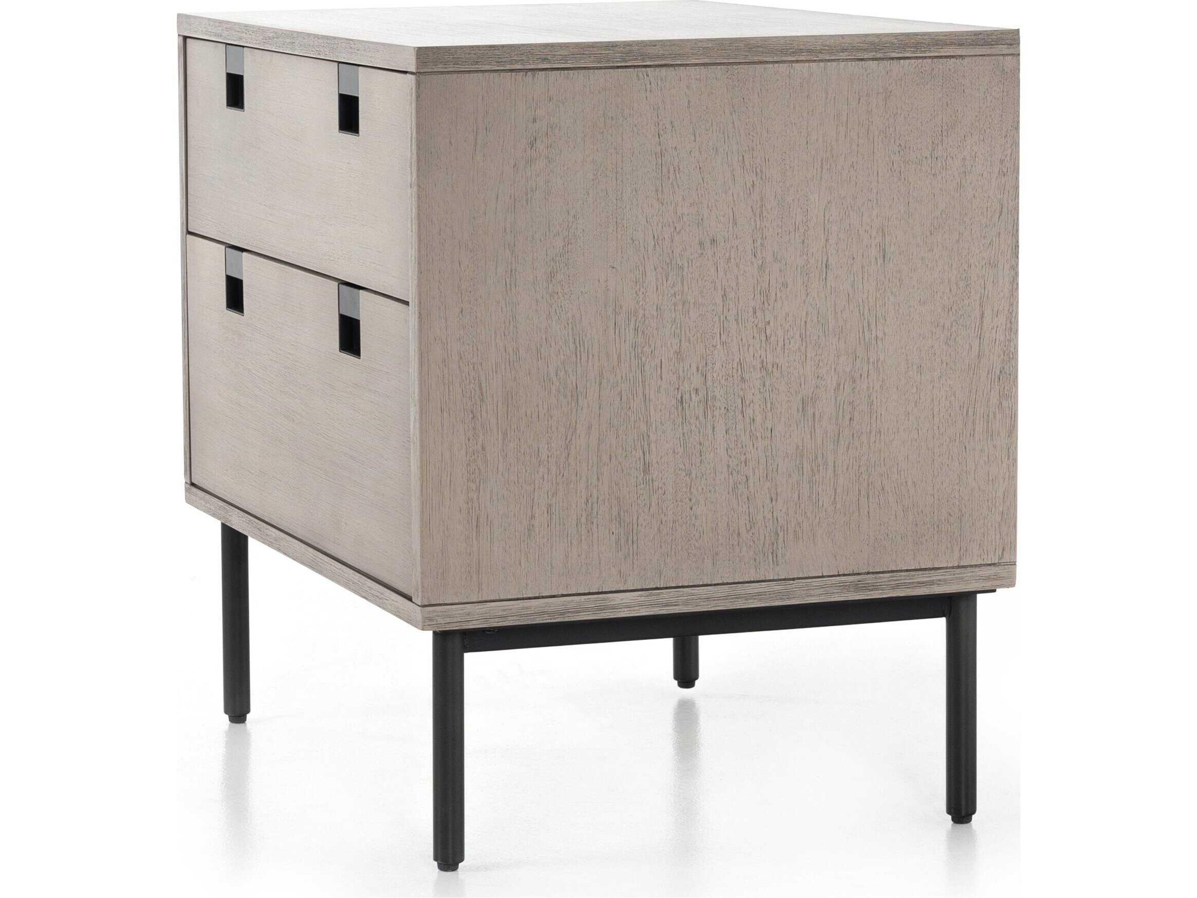 Luxecor Globetrotter Carly 2-Drawers Gray Acacia Wood Nightstand