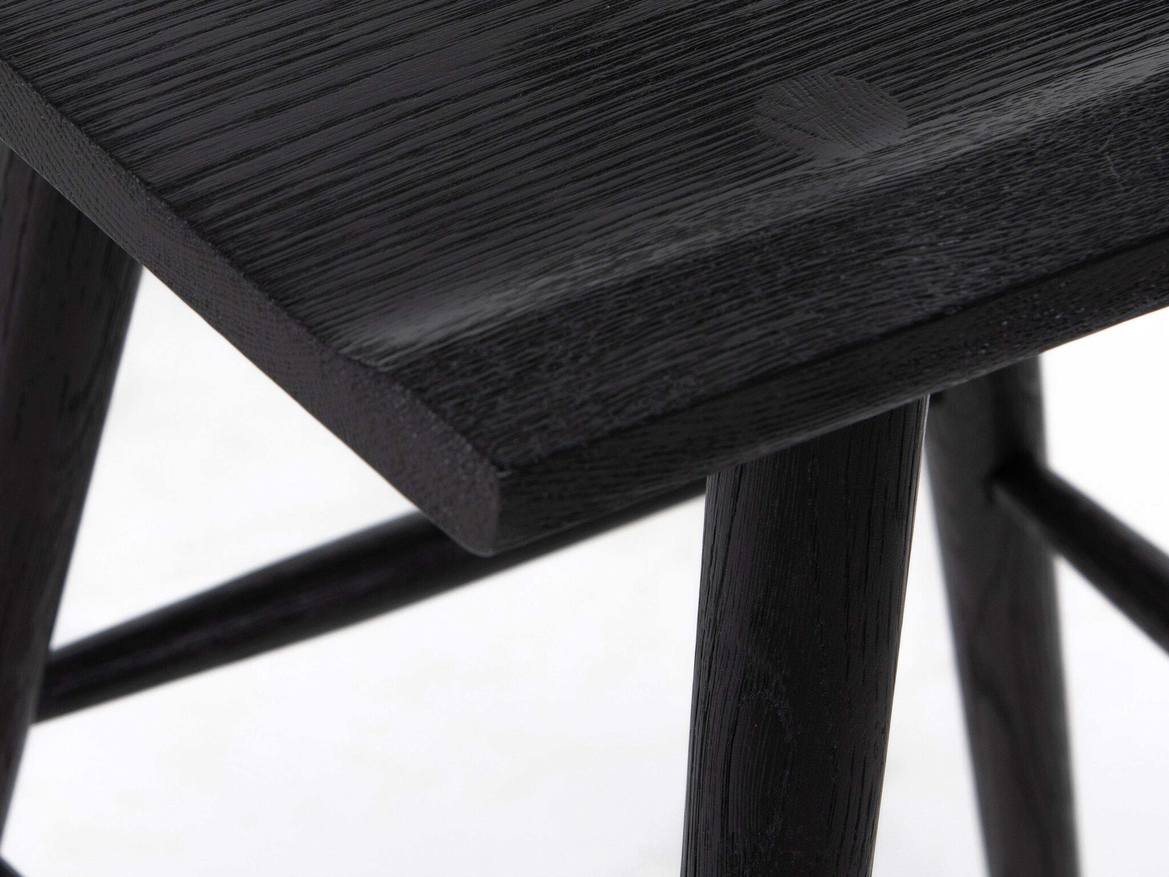 Four Hands Garth Ripley Bar Stool Black Oak  Wood Bar Stool