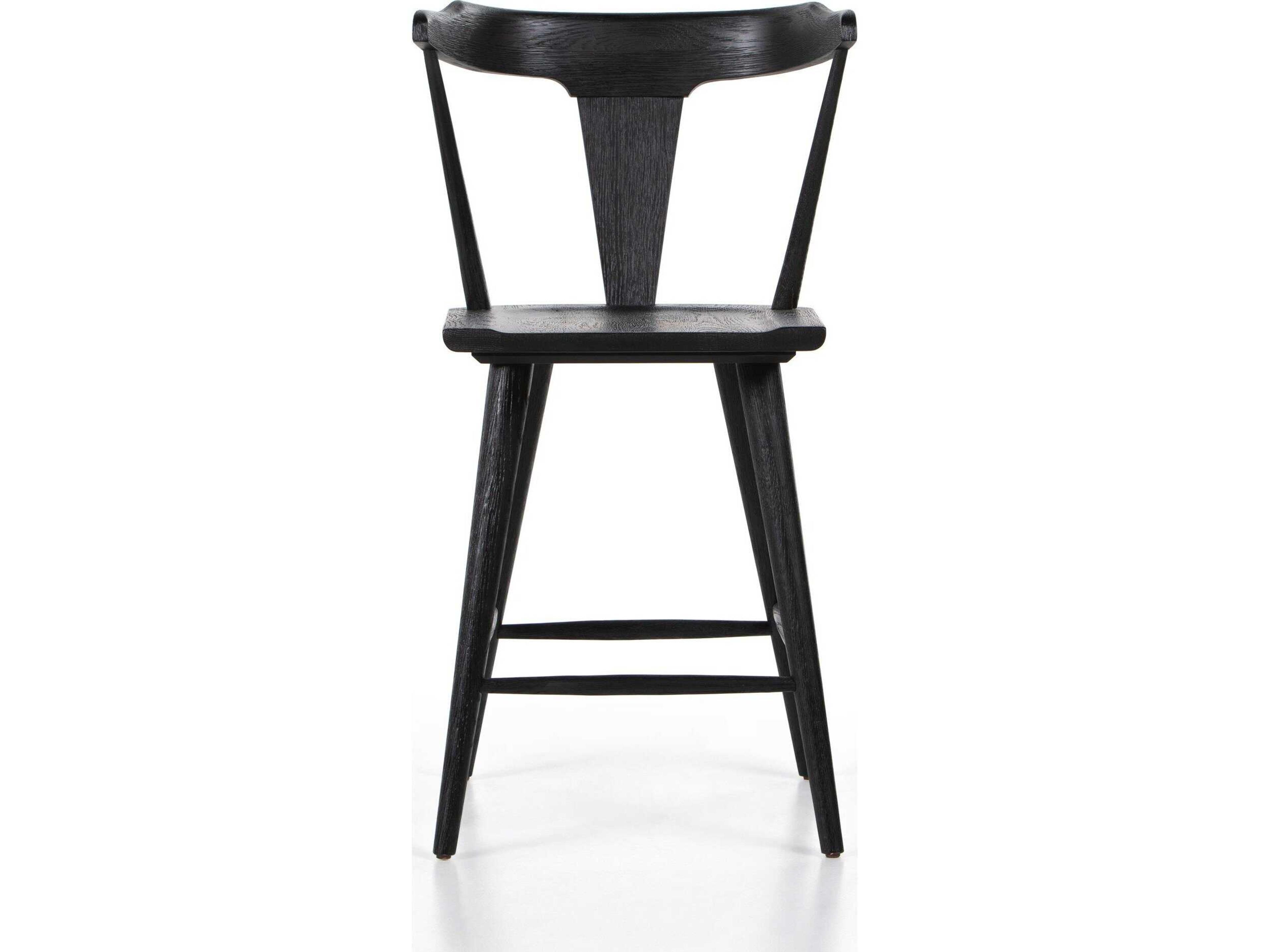 Four Hands Garth Ripley Oak Wood Black Counter Stool