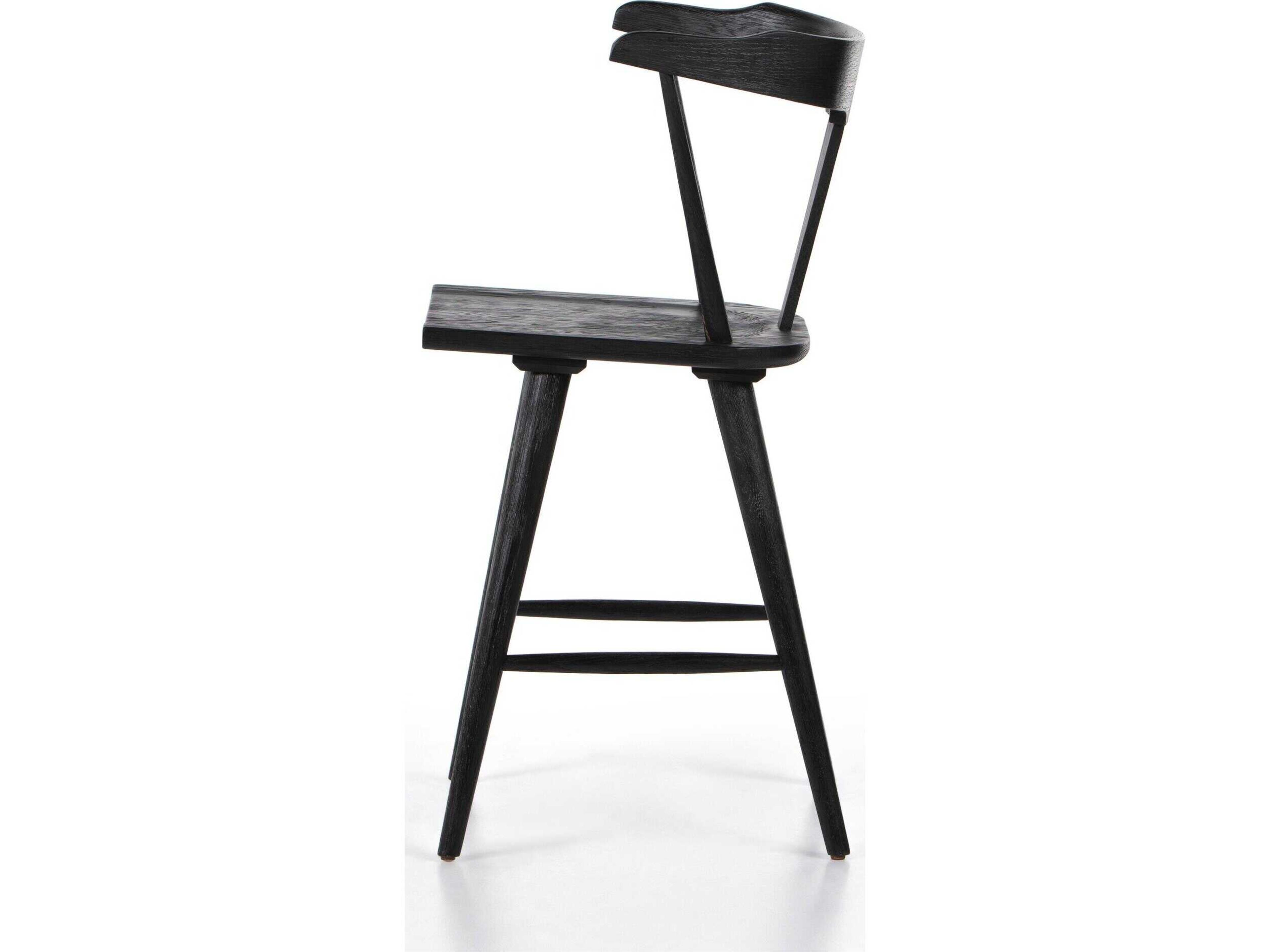 Four Hands Garth Ripley Oak Wood Black Counter Stool