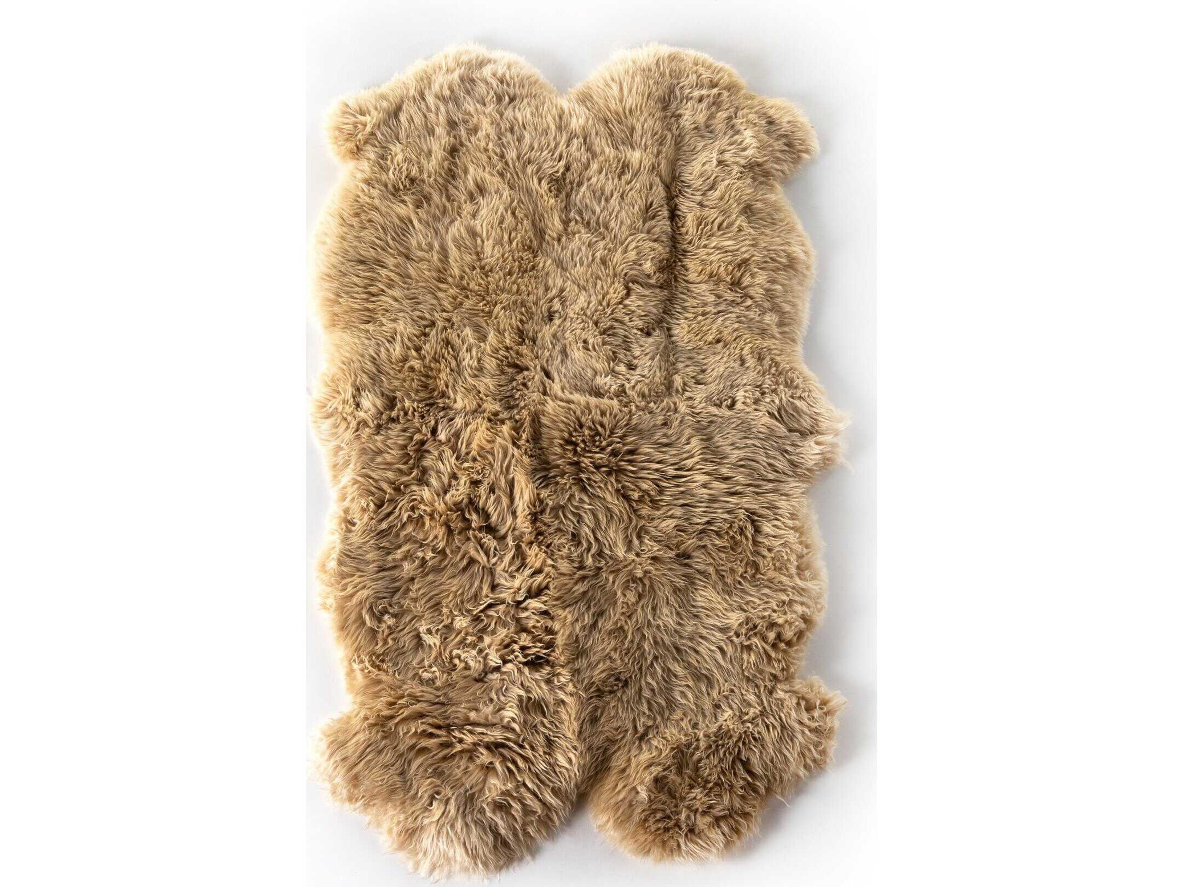 Mateo Lalo 5 x 8 Beige Lambskin Rug