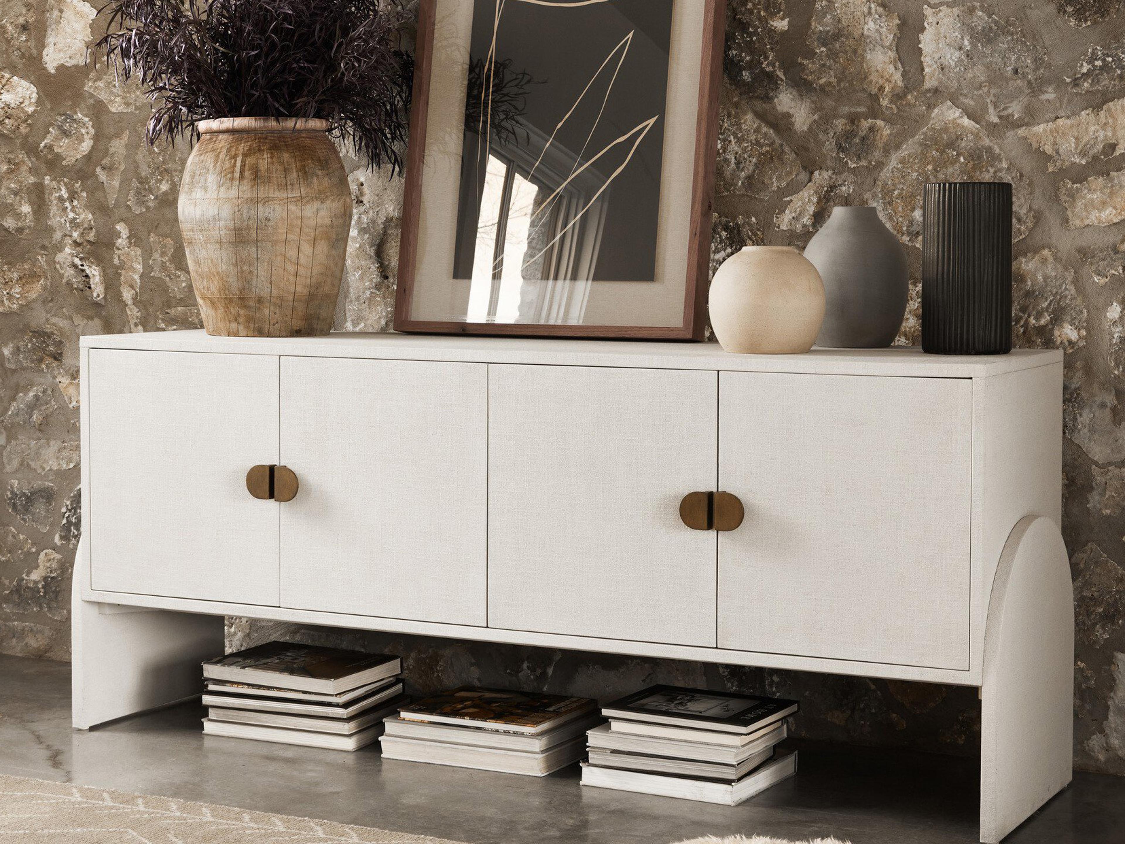 Four Hands Mateo Lalo 5 x 8 Beige Lambskin Rug