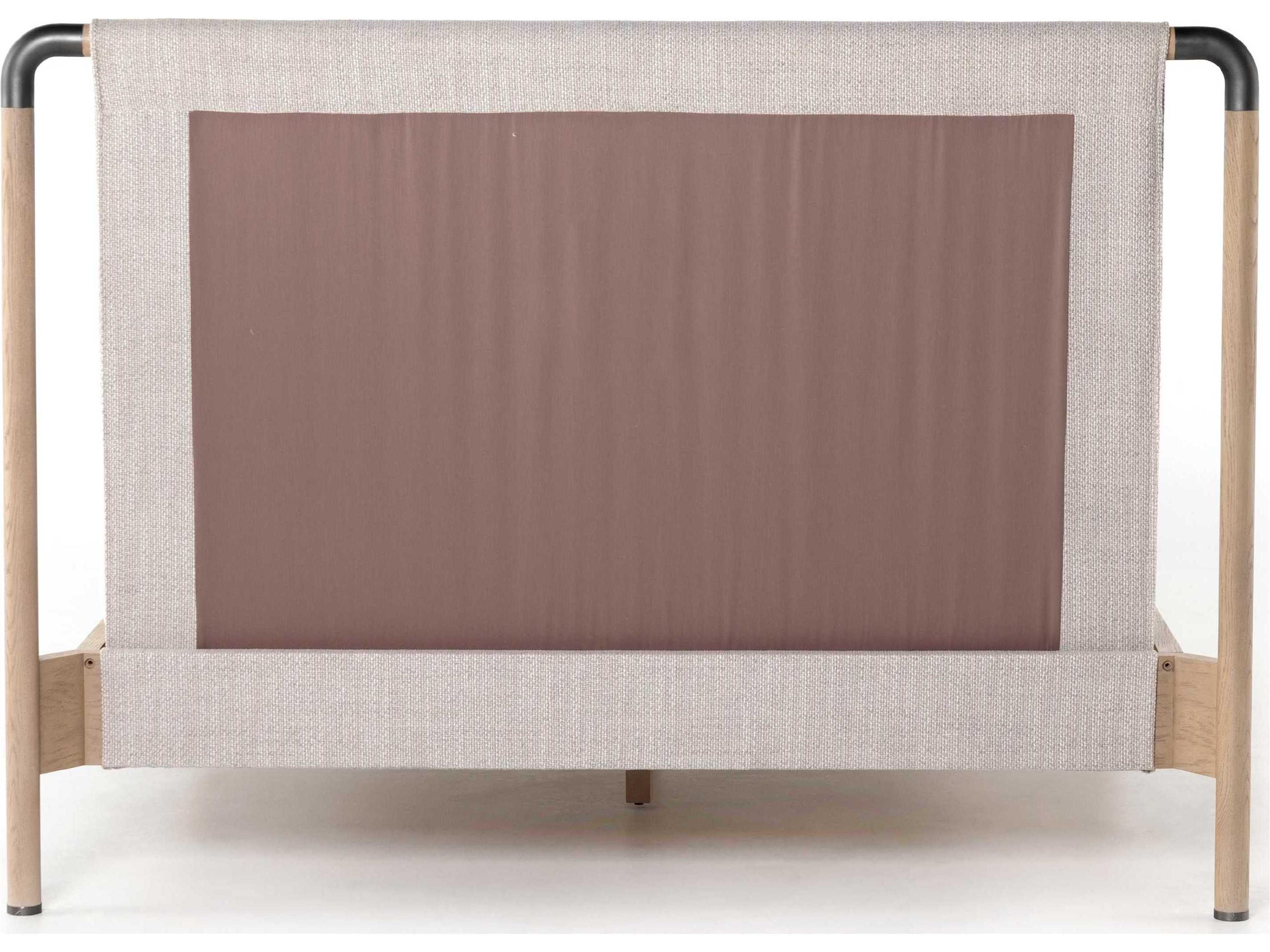 Luxecor Belfast Harriett Gibson Wheat Yucca Oak Gunmetal Beige Wood Upholstered Queen Panel Bed
