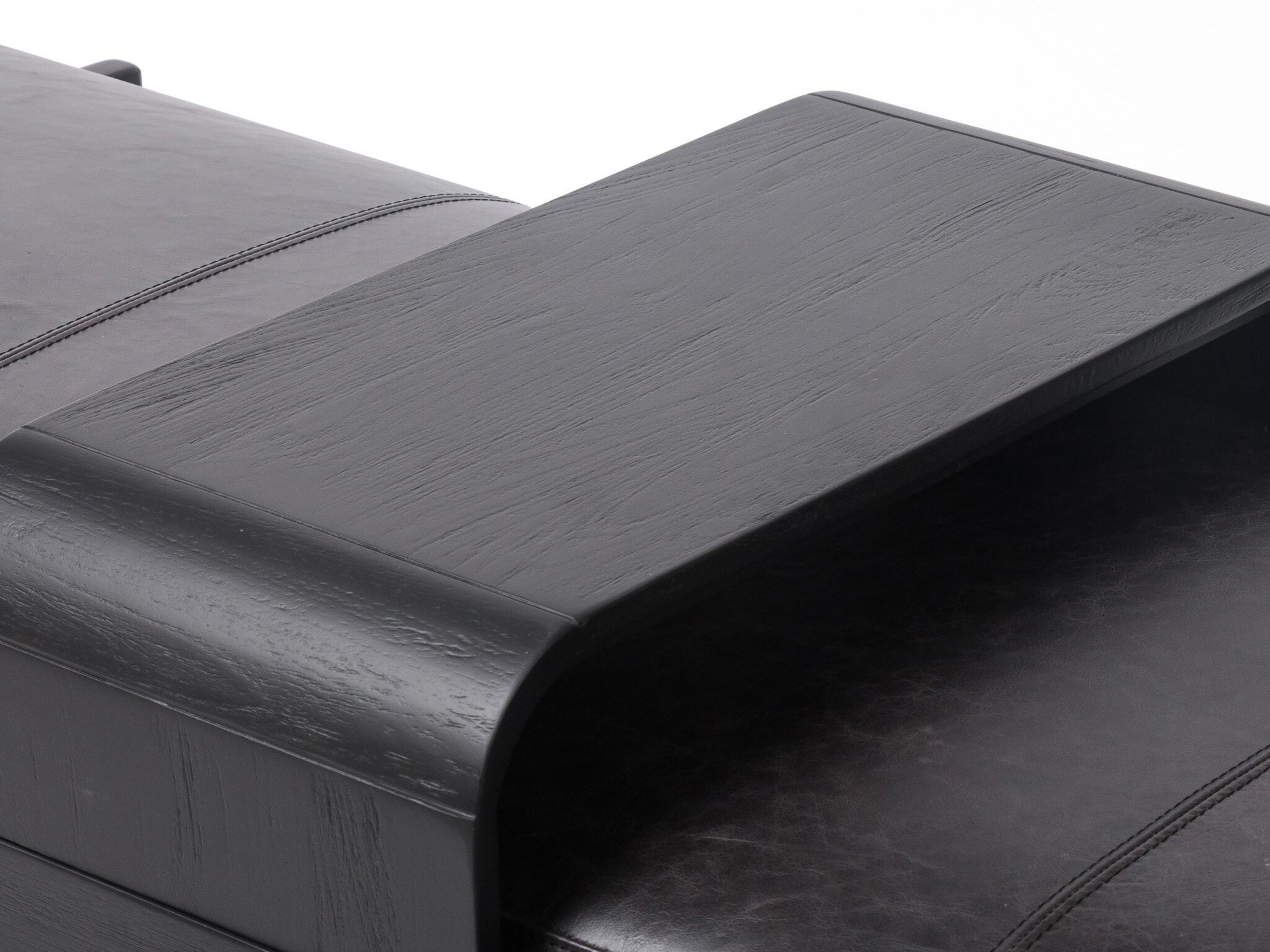 Four Hands Townsend Sonoma Black Brushed Ebony Leather Accent Bench