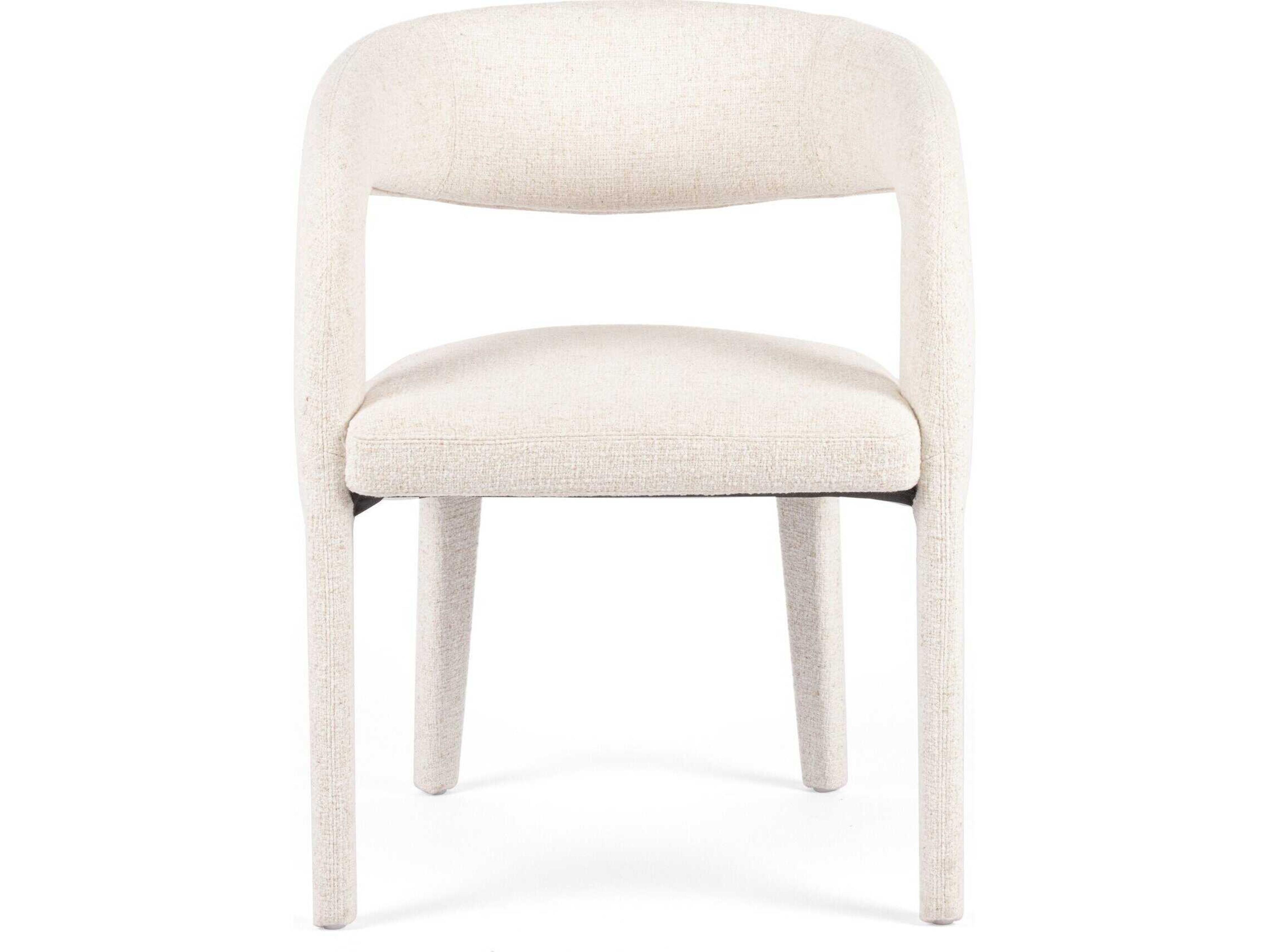 Four Hands Townsend Hawkins White Upholstered Arm Dining Chair