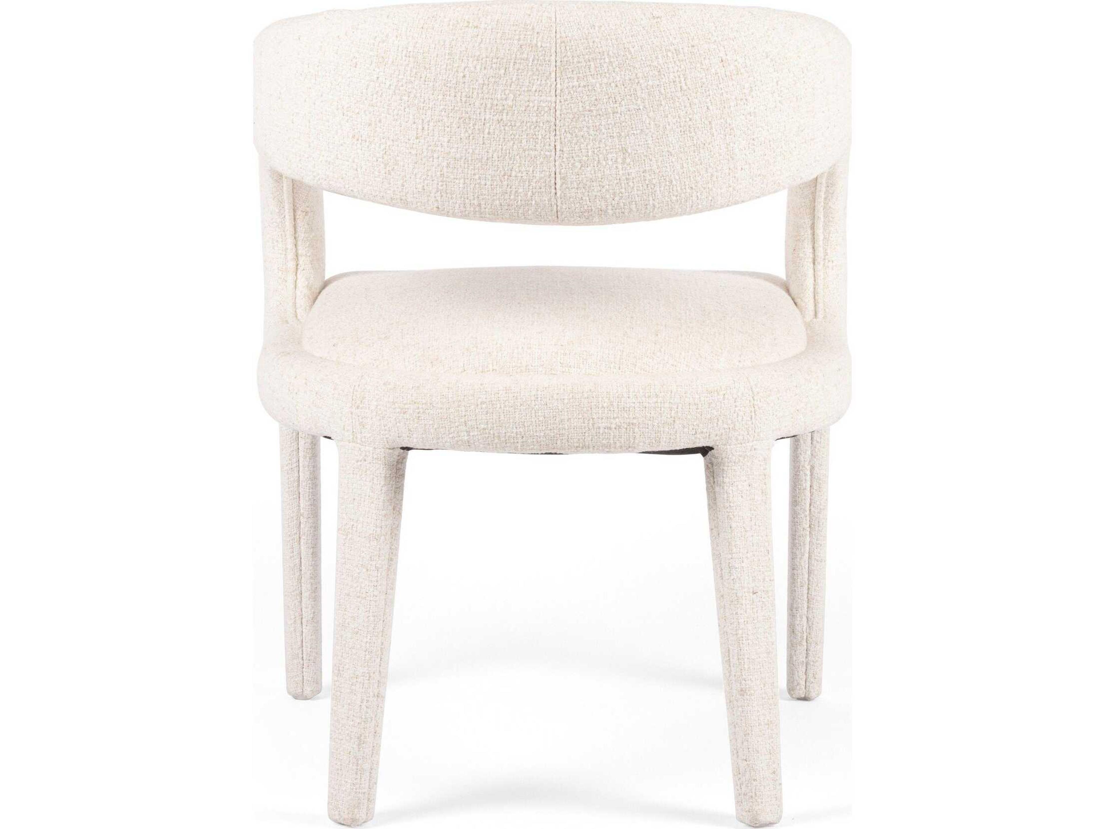 Luxecor Globetrotter Hawkins White Upholstered Arm Dining Chair