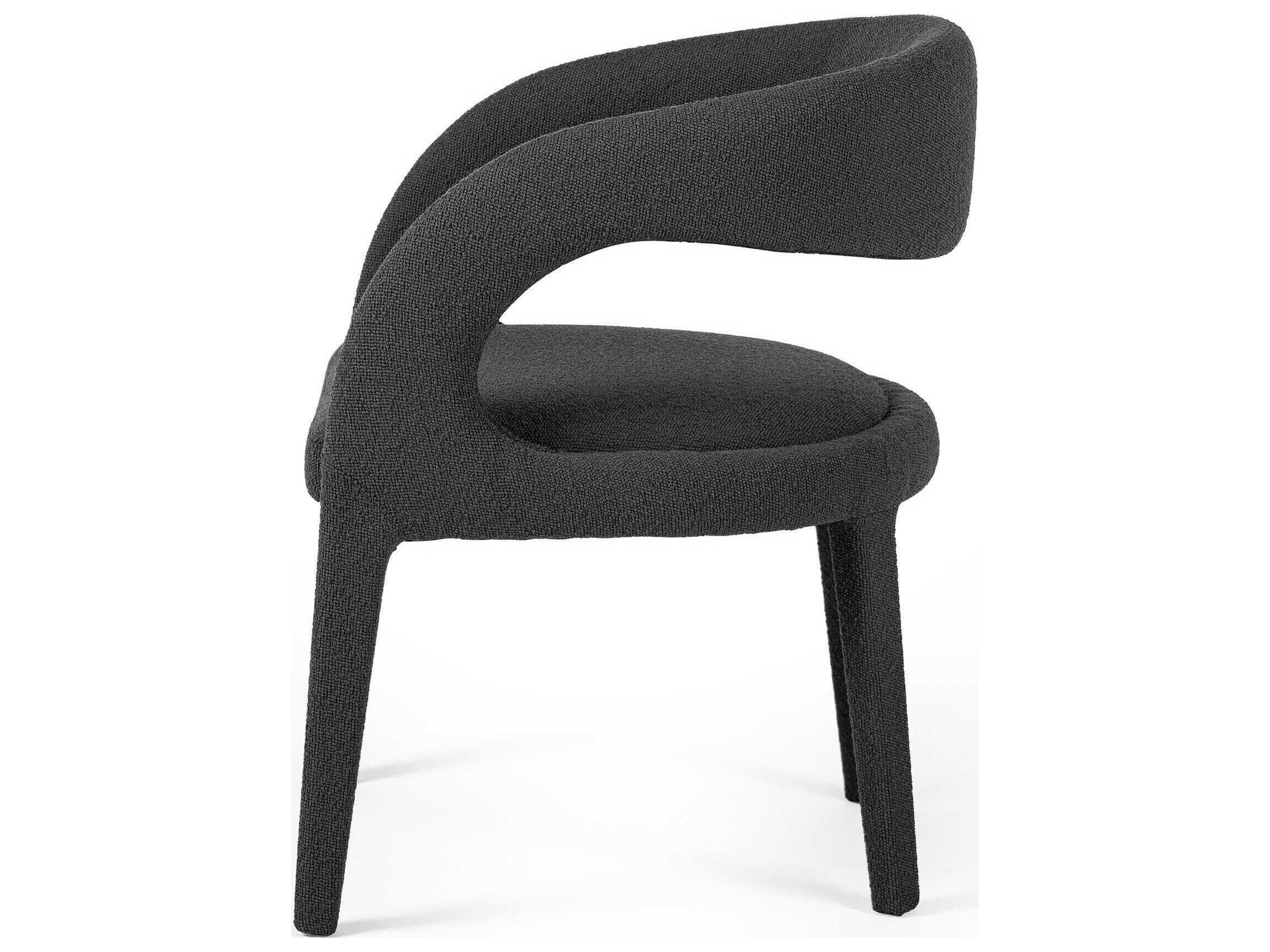Four Hands Townsend Hawkins FIQA Boucle Charcoal Upholstered Dining Chair