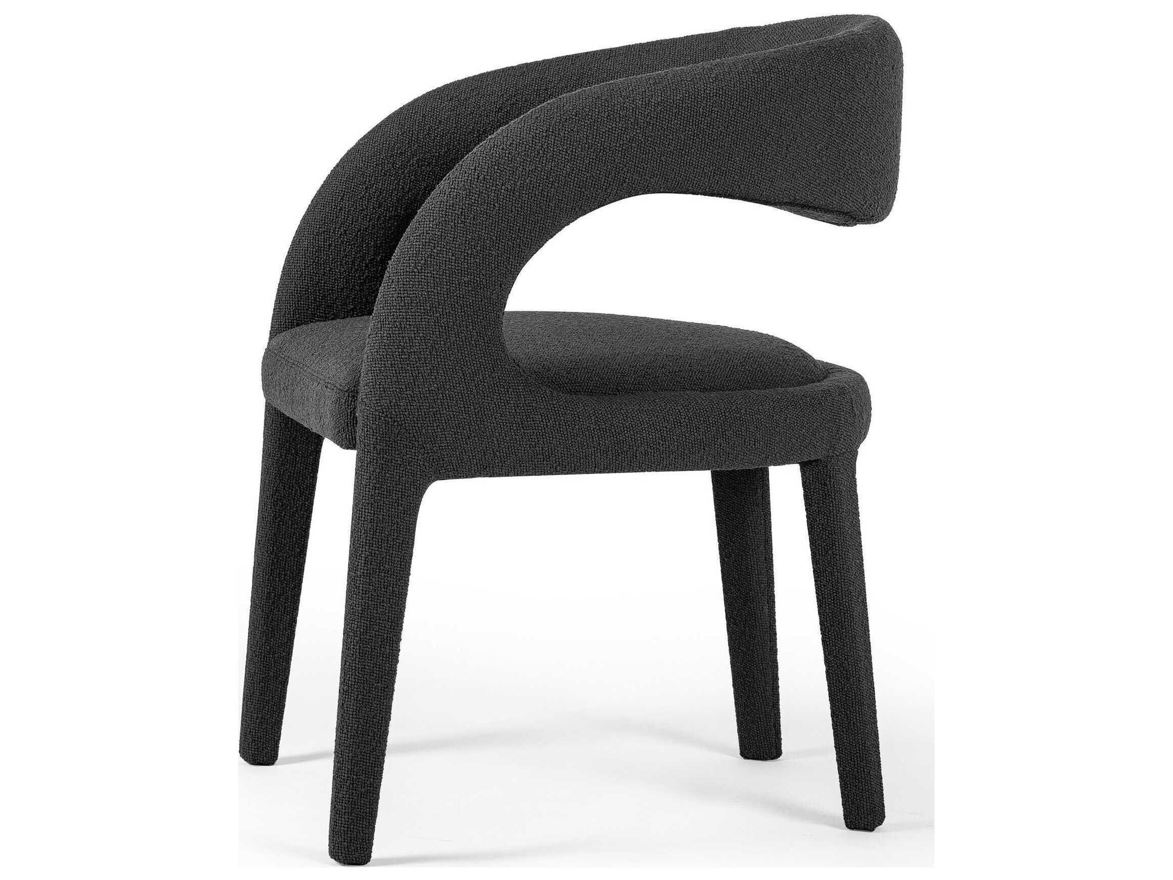 Four Hands Townsend Hawkins FIQA Boucle Charcoal Upholstered Dining Chair