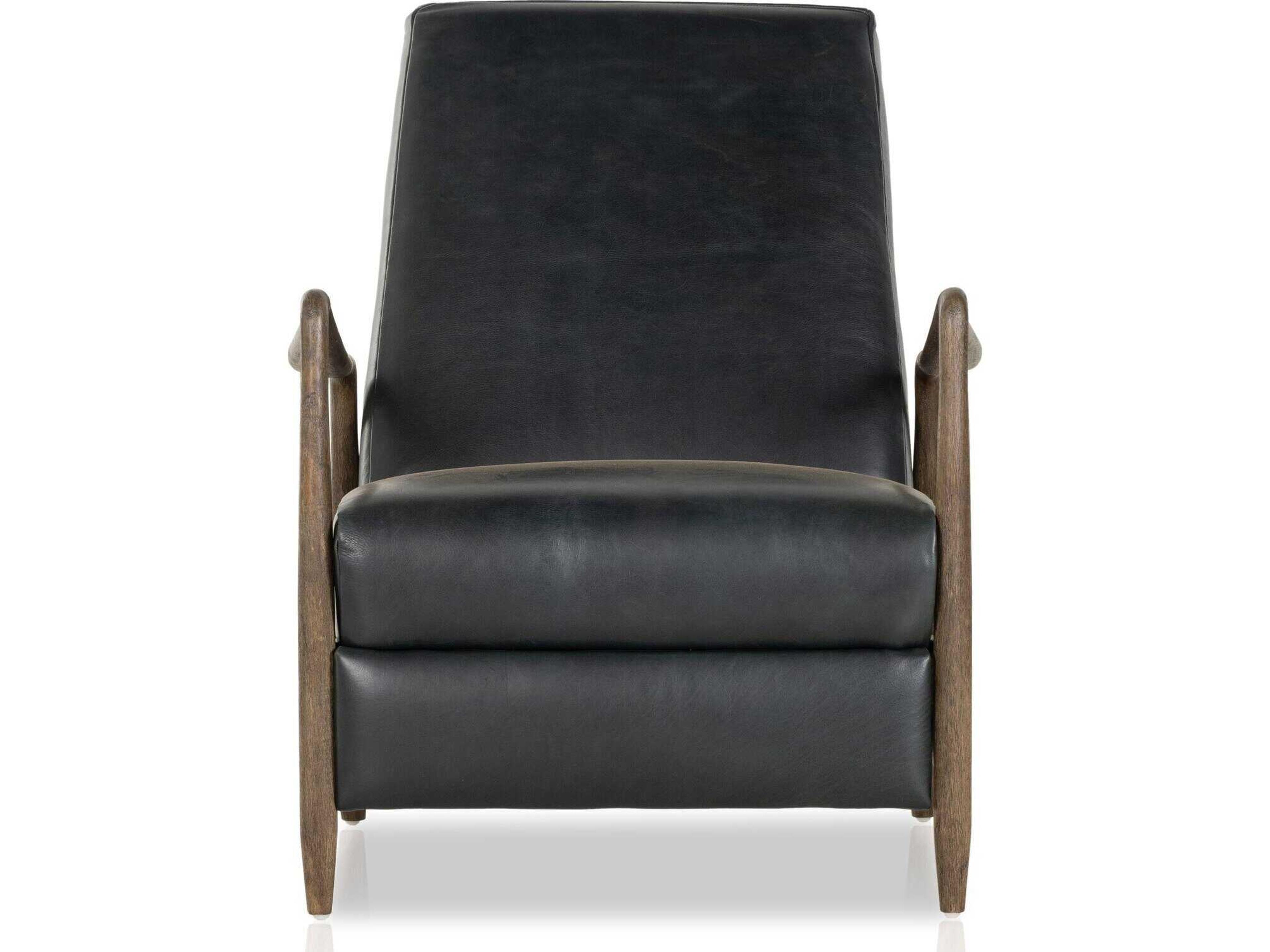 Four Hands Kensington Braden Black Leather Accent Chair