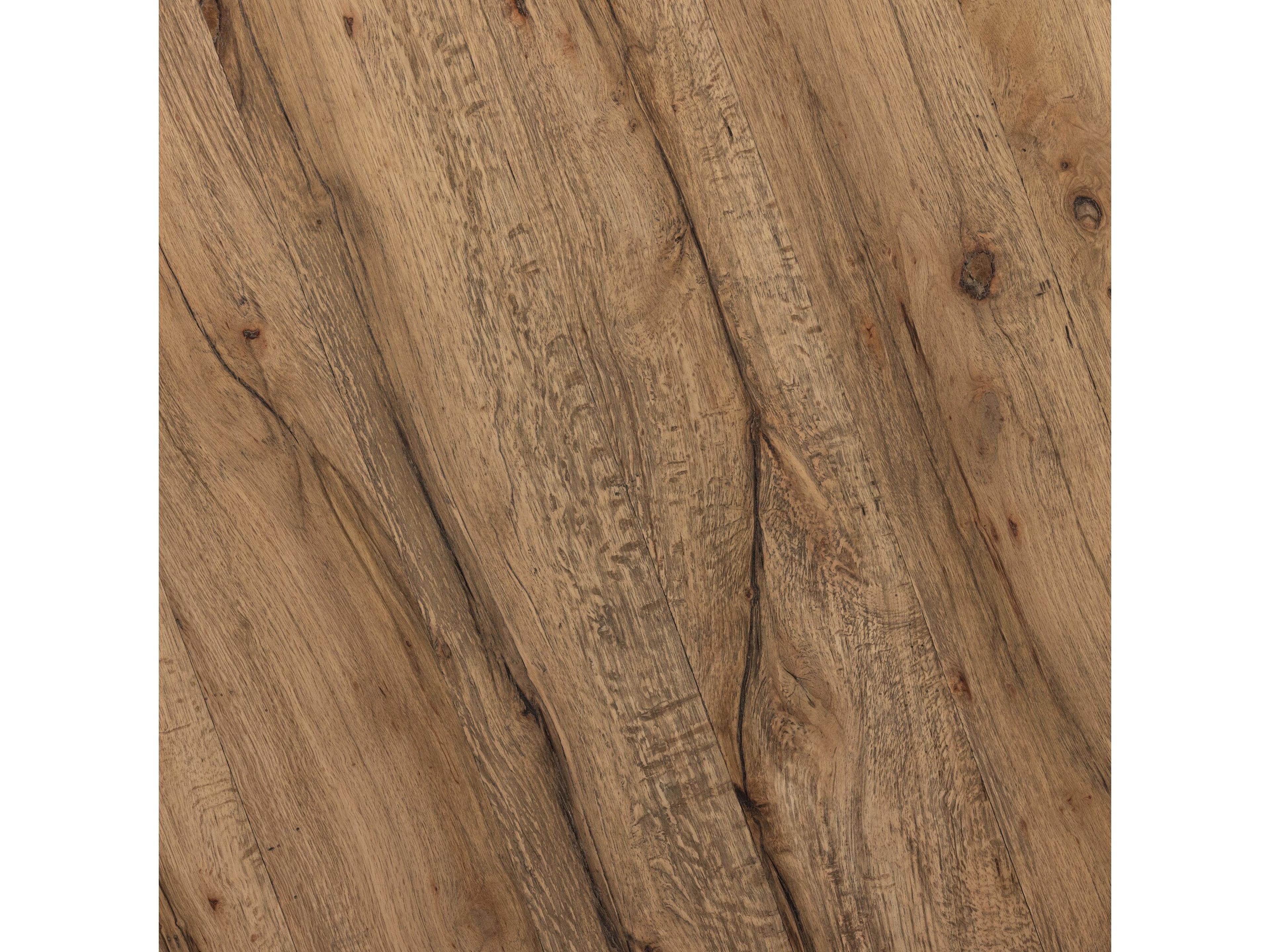 Four Hands Wesson Bingham Round Wood Rustic Oak Veneer Coffee Table