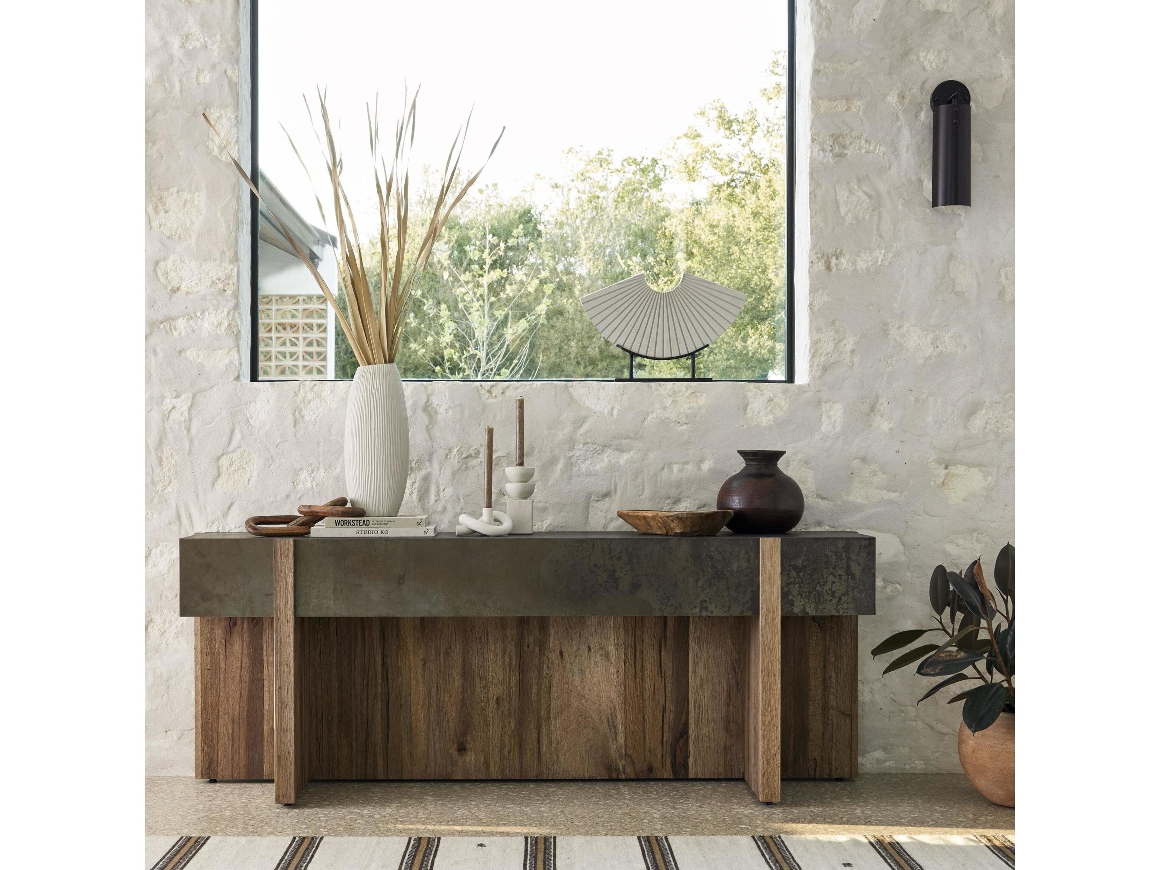 Four Hands Wesson Bingham Rustic Oak Console Table