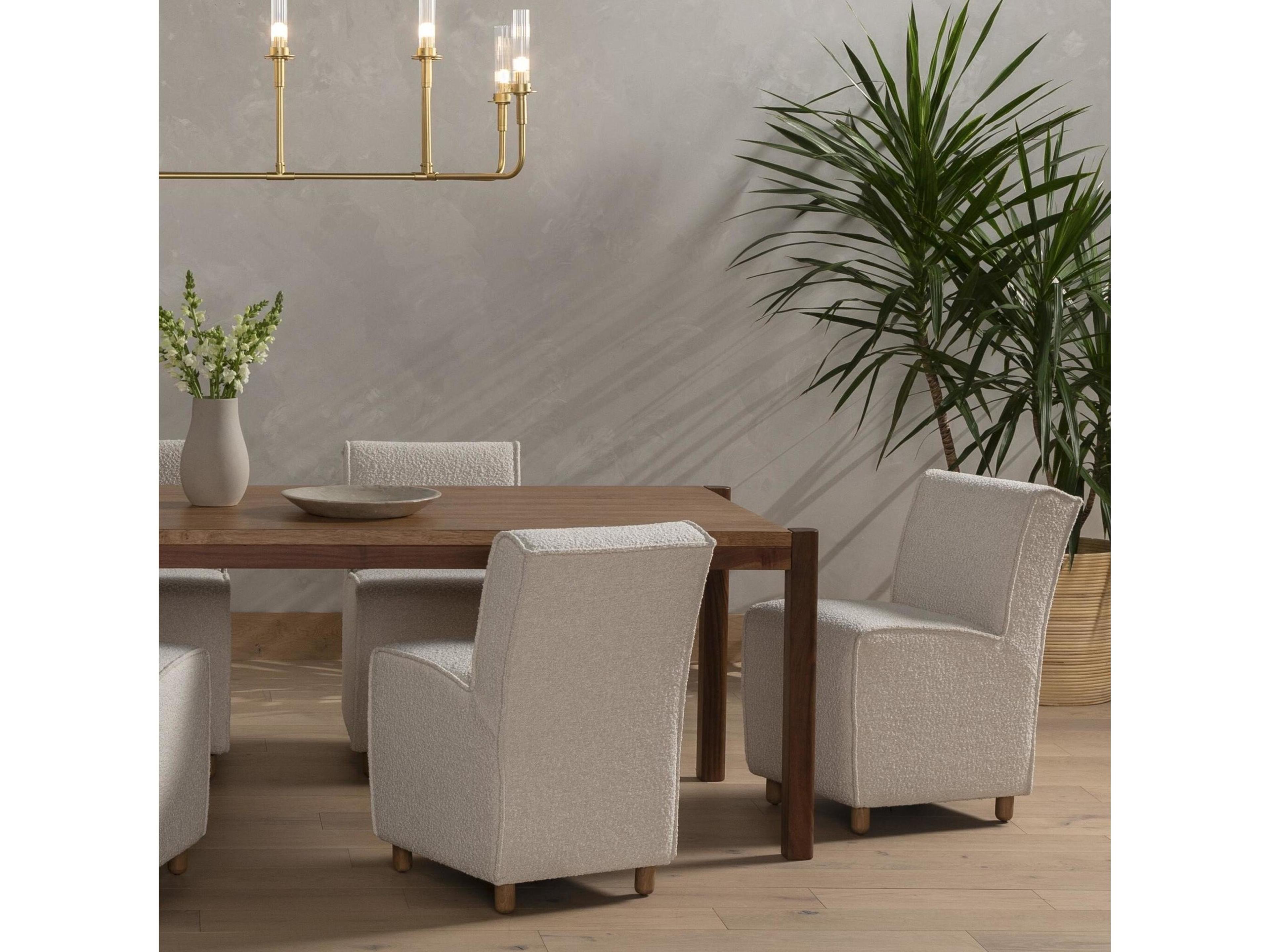 Four Hands Ashford Hobson Beech Wood Beige Upholstered Side Dining Chair