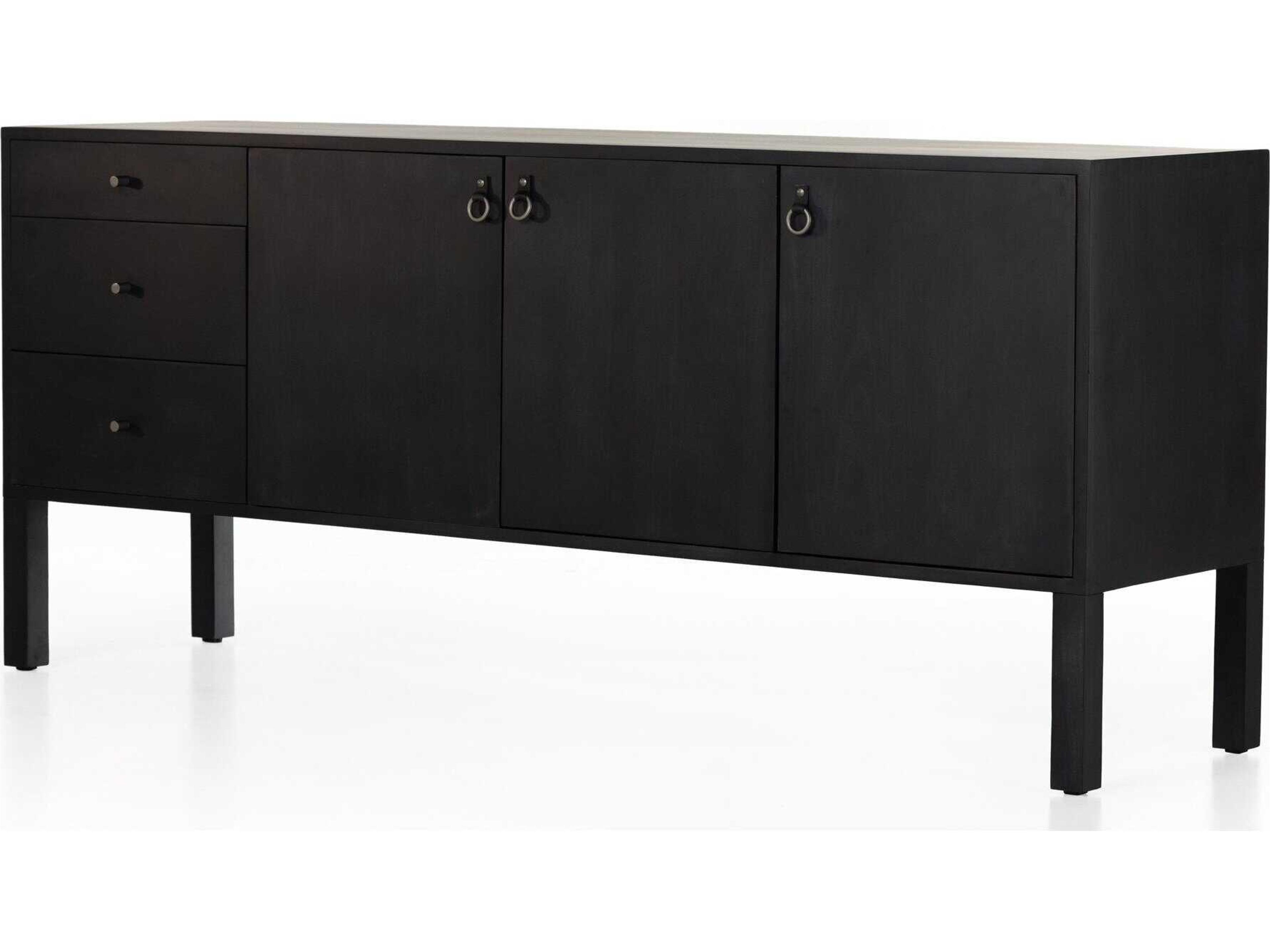 Fulton Isador Black Wash Poplar  Wood Sideboard