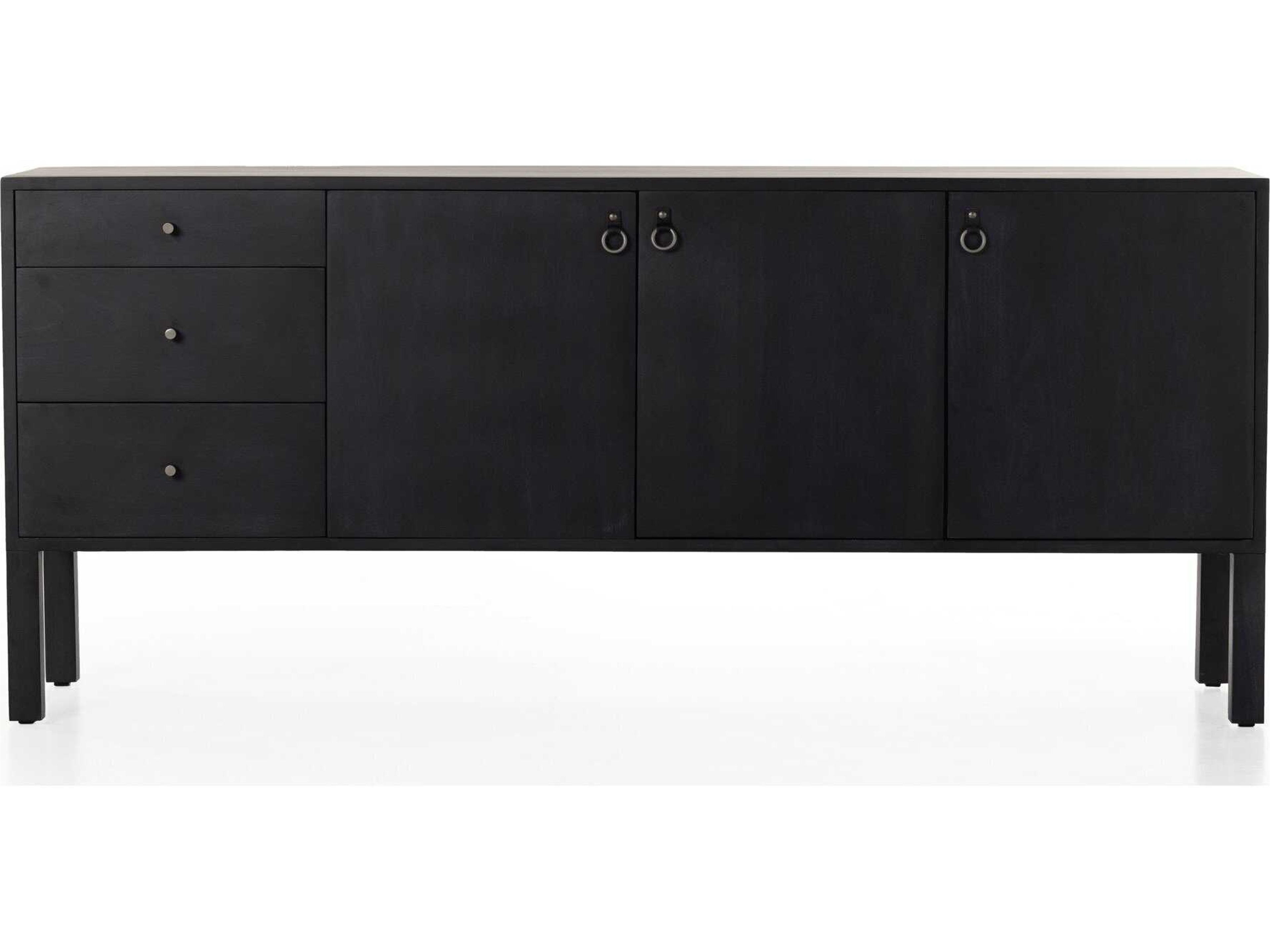 Four Hands Fulton Isador Black Wash Poplar  Wood Sideboard