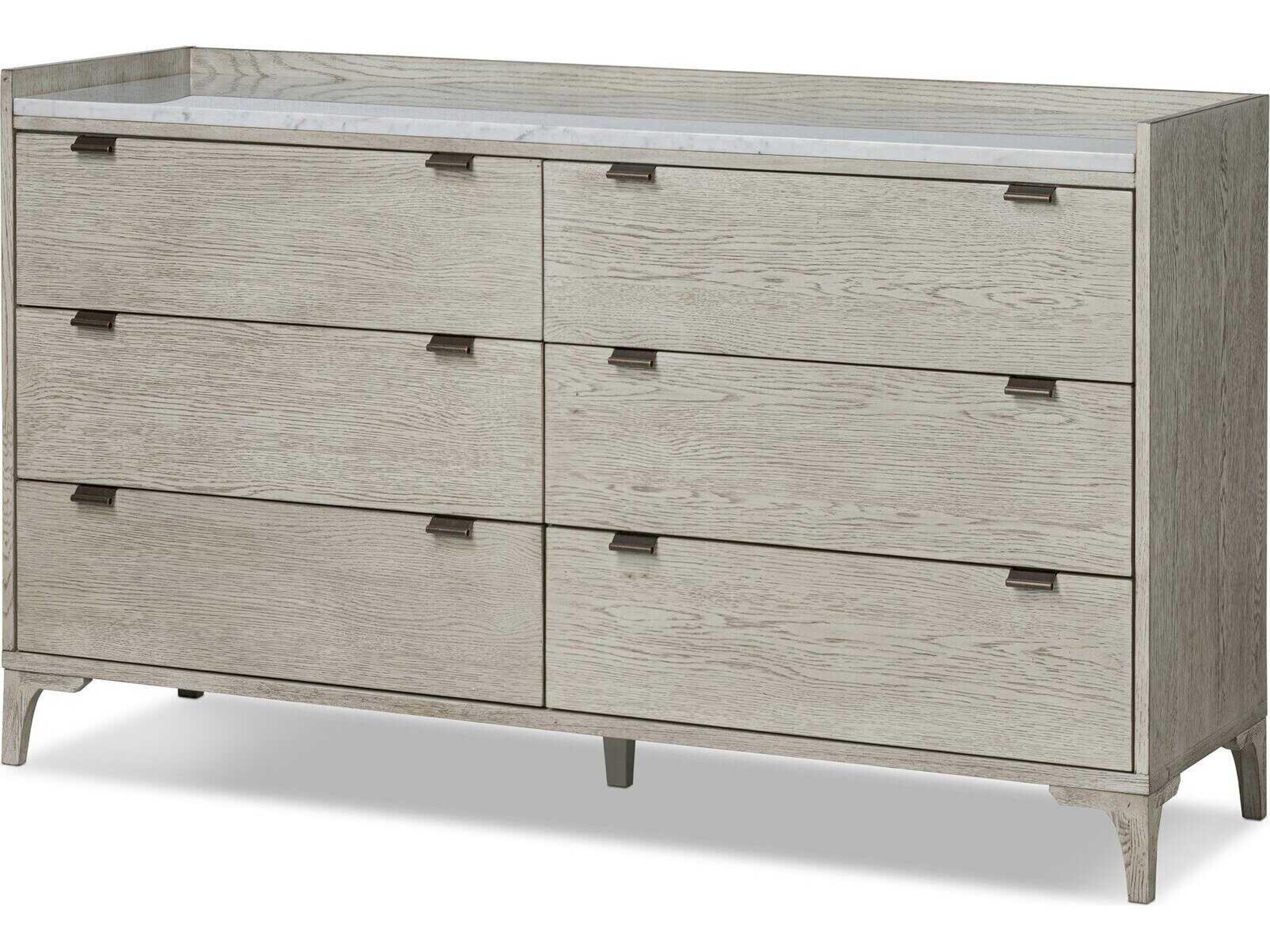 Haiden Viggo 6-Drawers Oak Wood Double Dresser