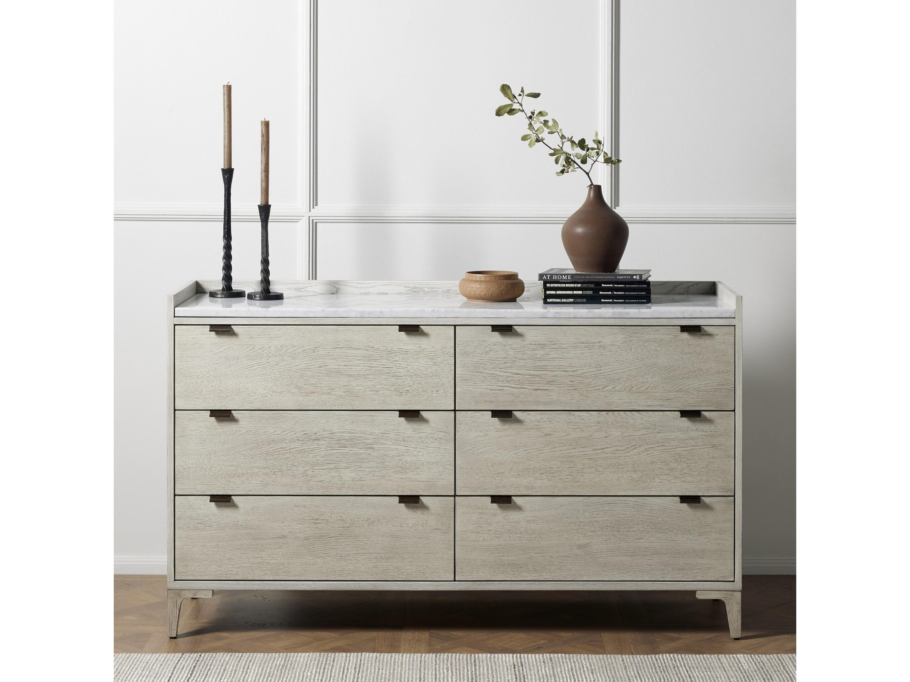 Four Hands Haiden Viggo 6-Drawers Oak Wood Double Dresser
