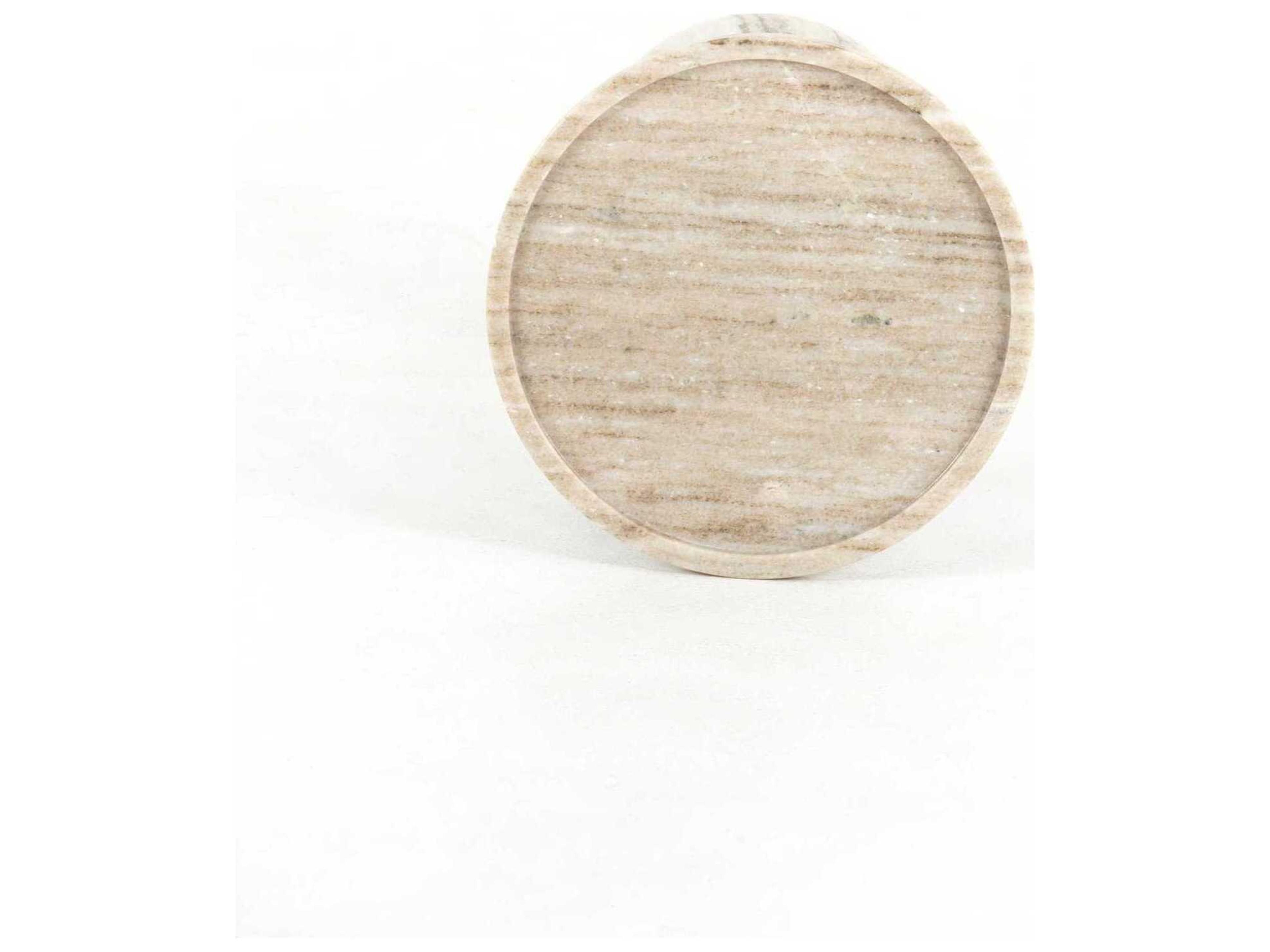 Four Hands Rockwell Viola Antique White Marble Accent Table