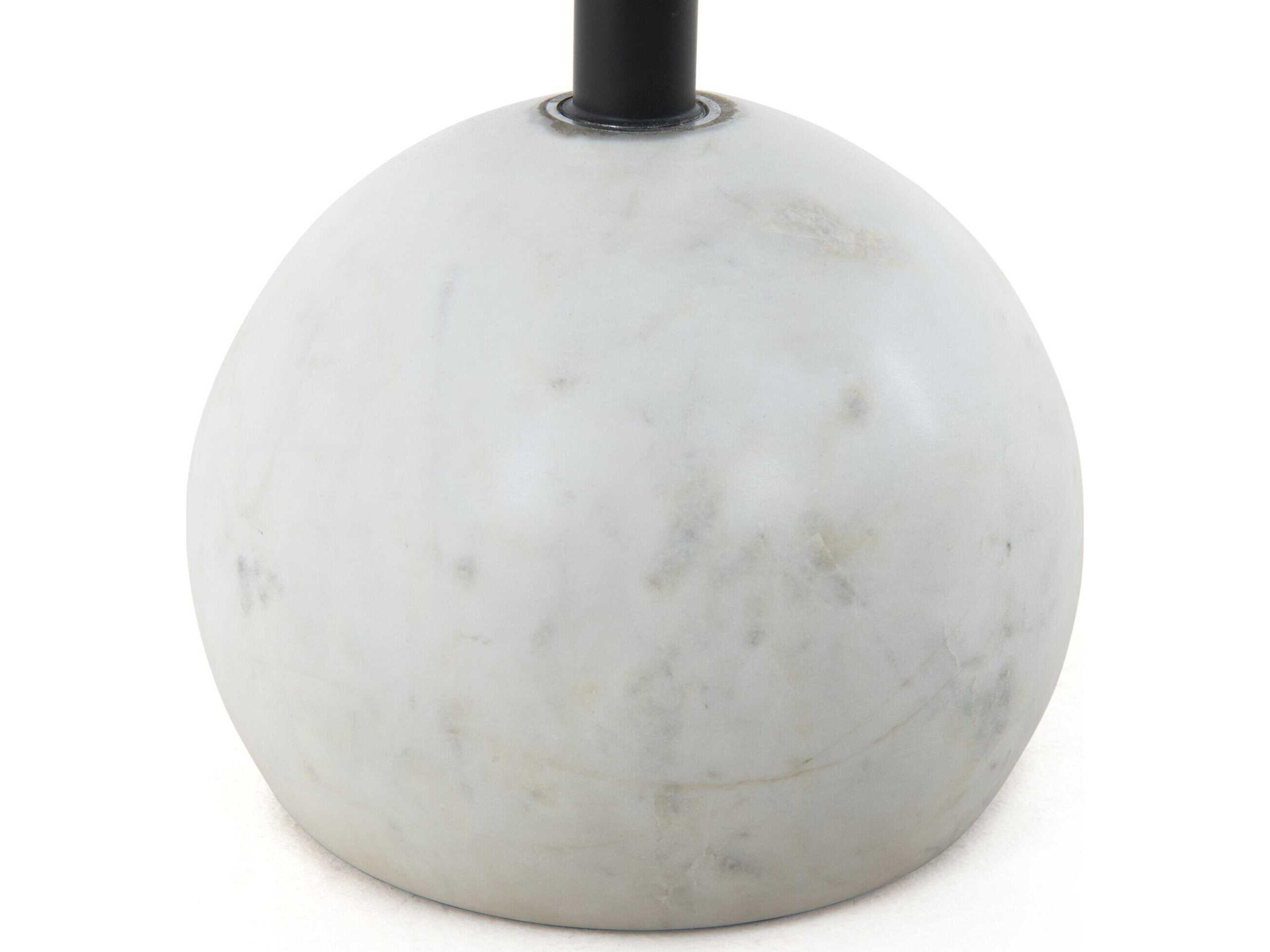 Four Hands Rockwell Viola Polished White Marble Accent Table