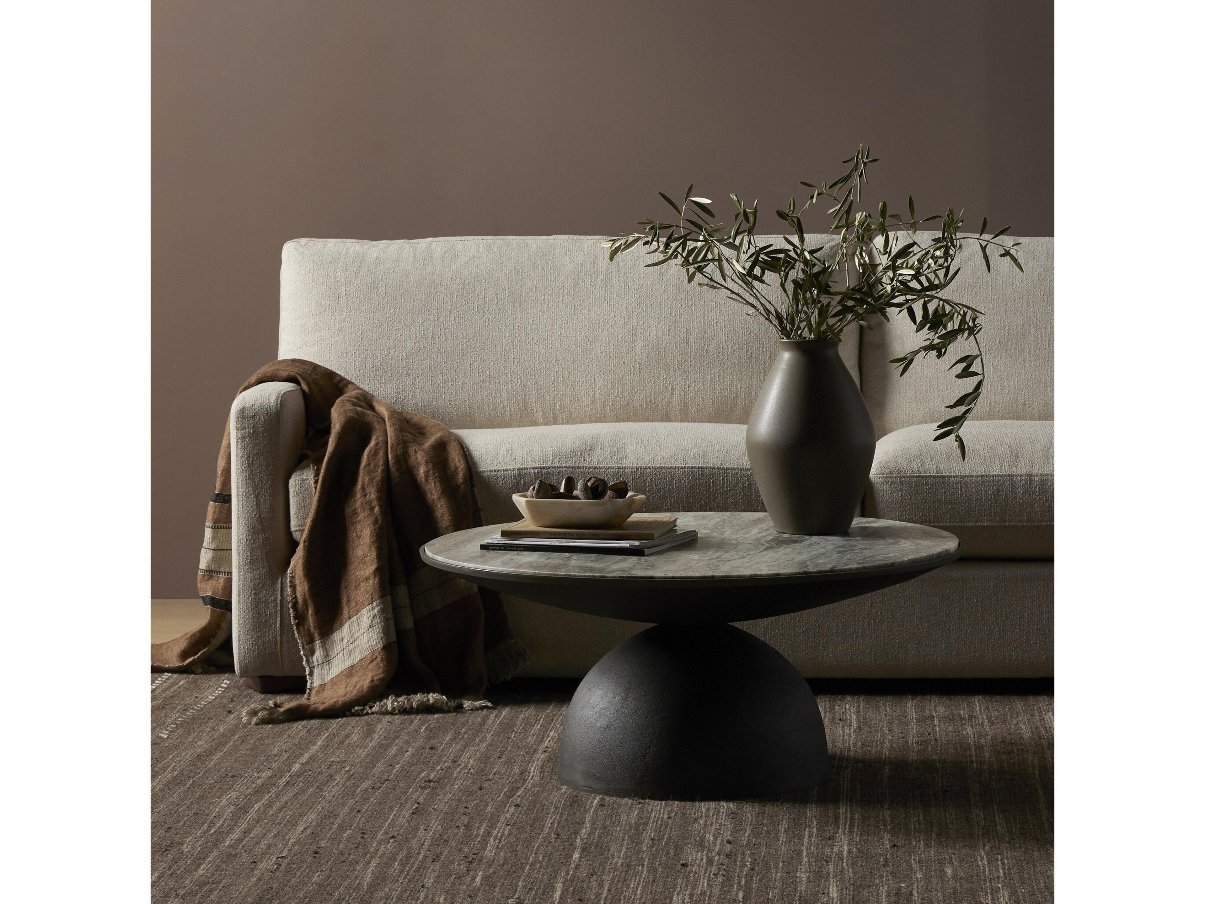 Four Hands Marlow Corbett Round Marble Coffee Table