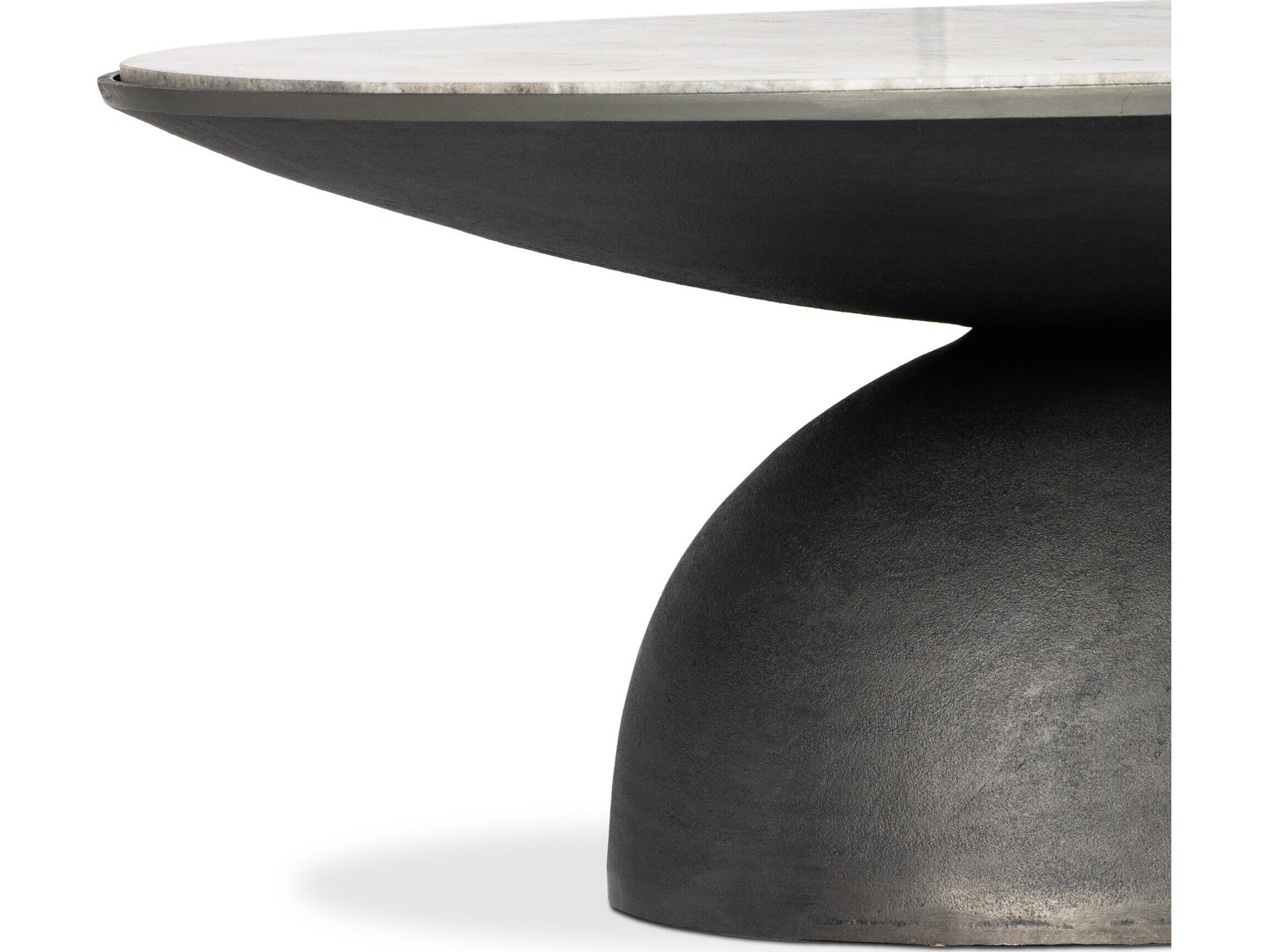 Four Hands Marlow Corbett Round Marble Coffee Table