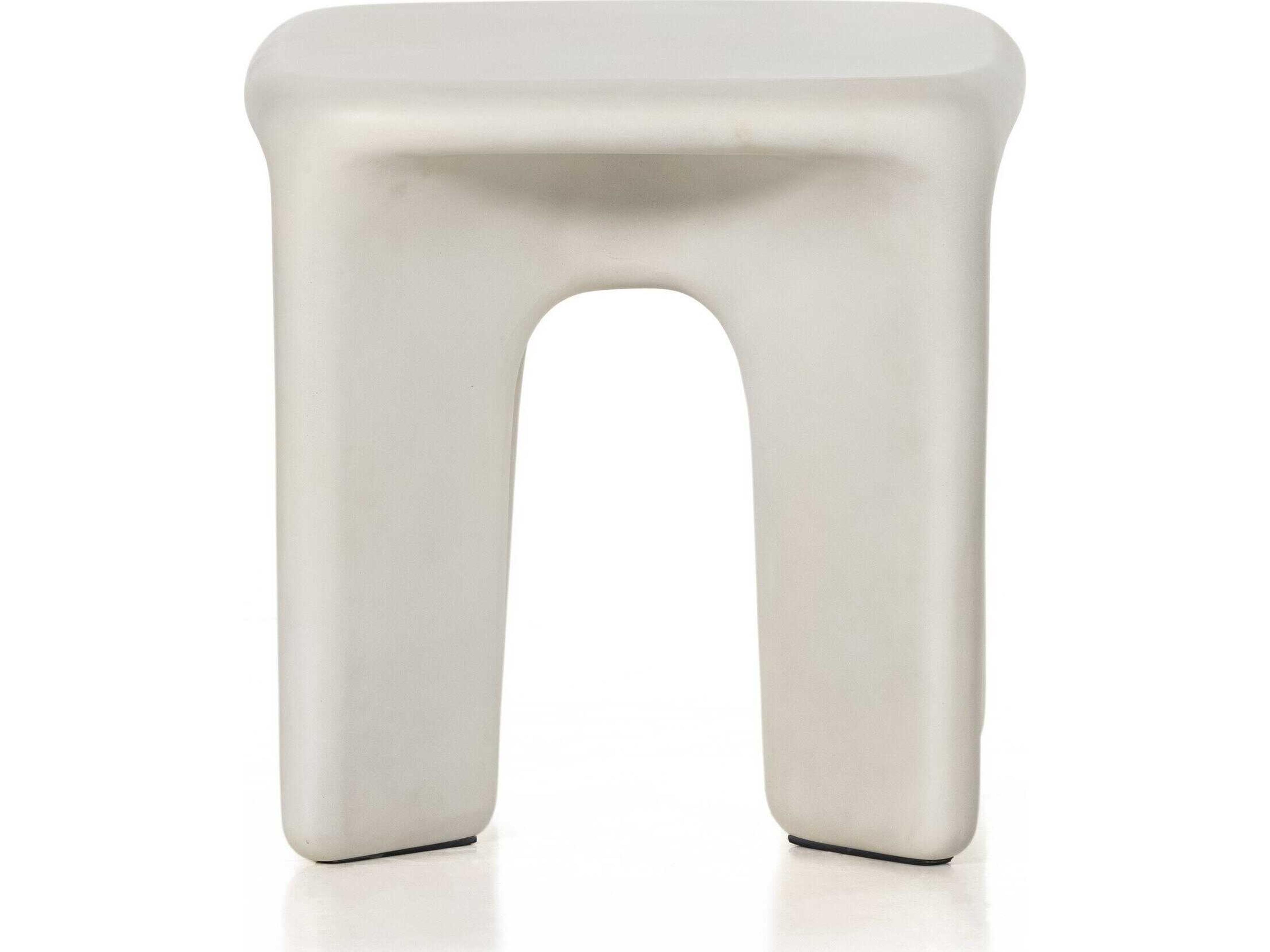 Four Hands Thayer Dante Square White Concrete End Table