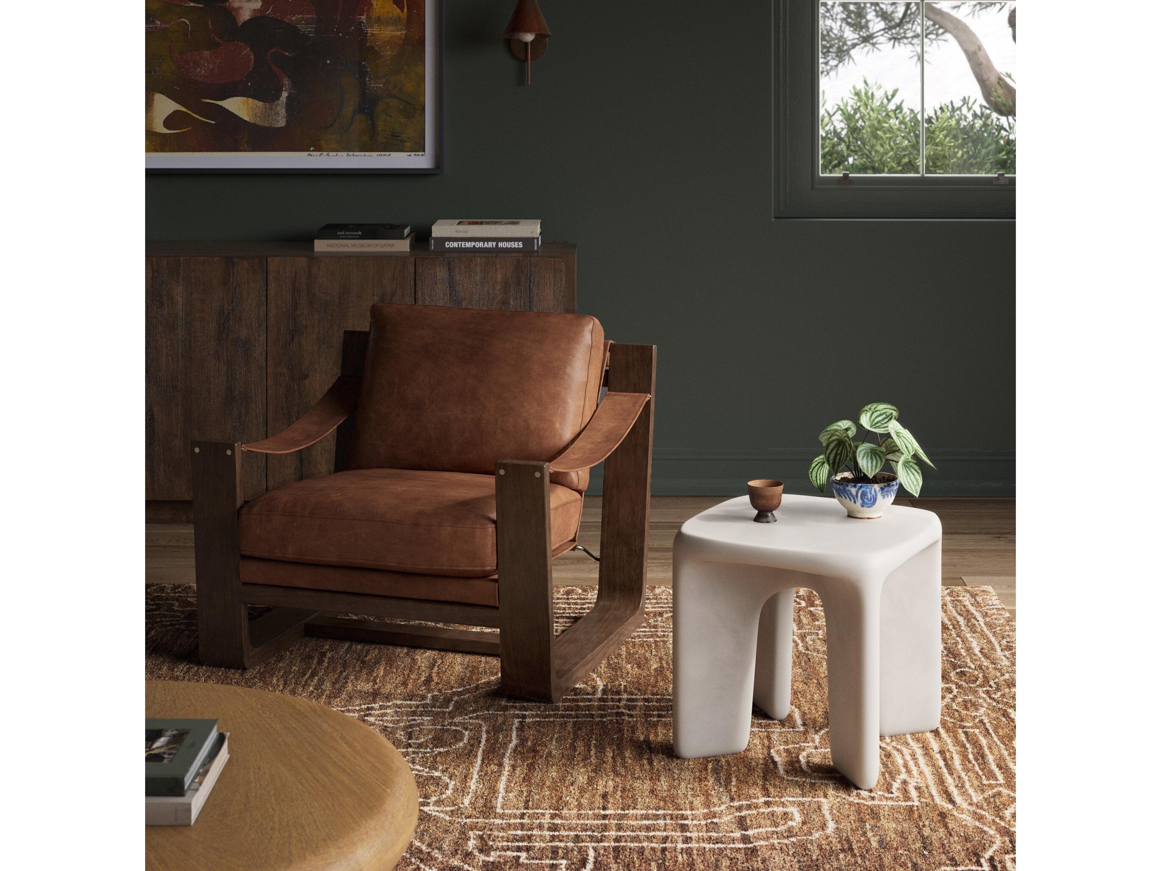 Four Hands Thayer Dante Square White Concrete End Table