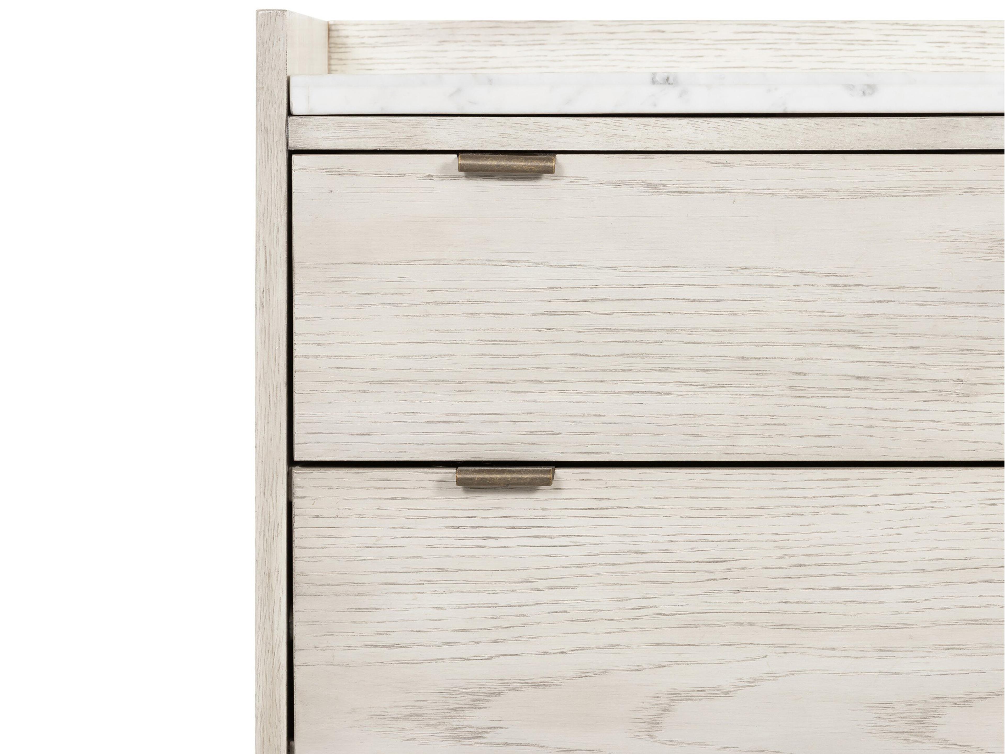 Four Hands Haiden 5-Drawers Vintage White Oak Italian Marble Wood Accent Chest