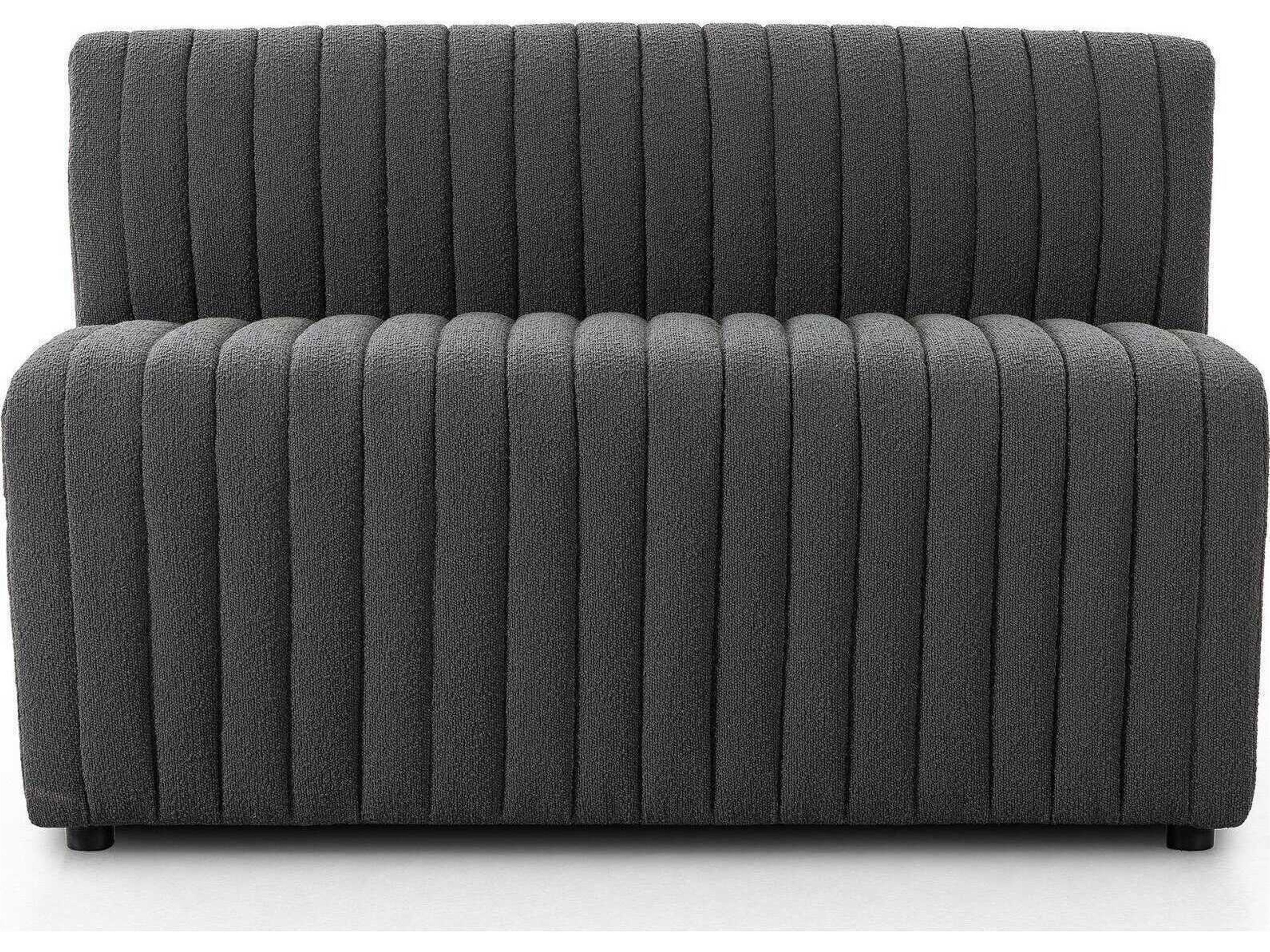 Four Hands Grayson Fiqa Boucle Charcoal Black Upholstered Accent Bench