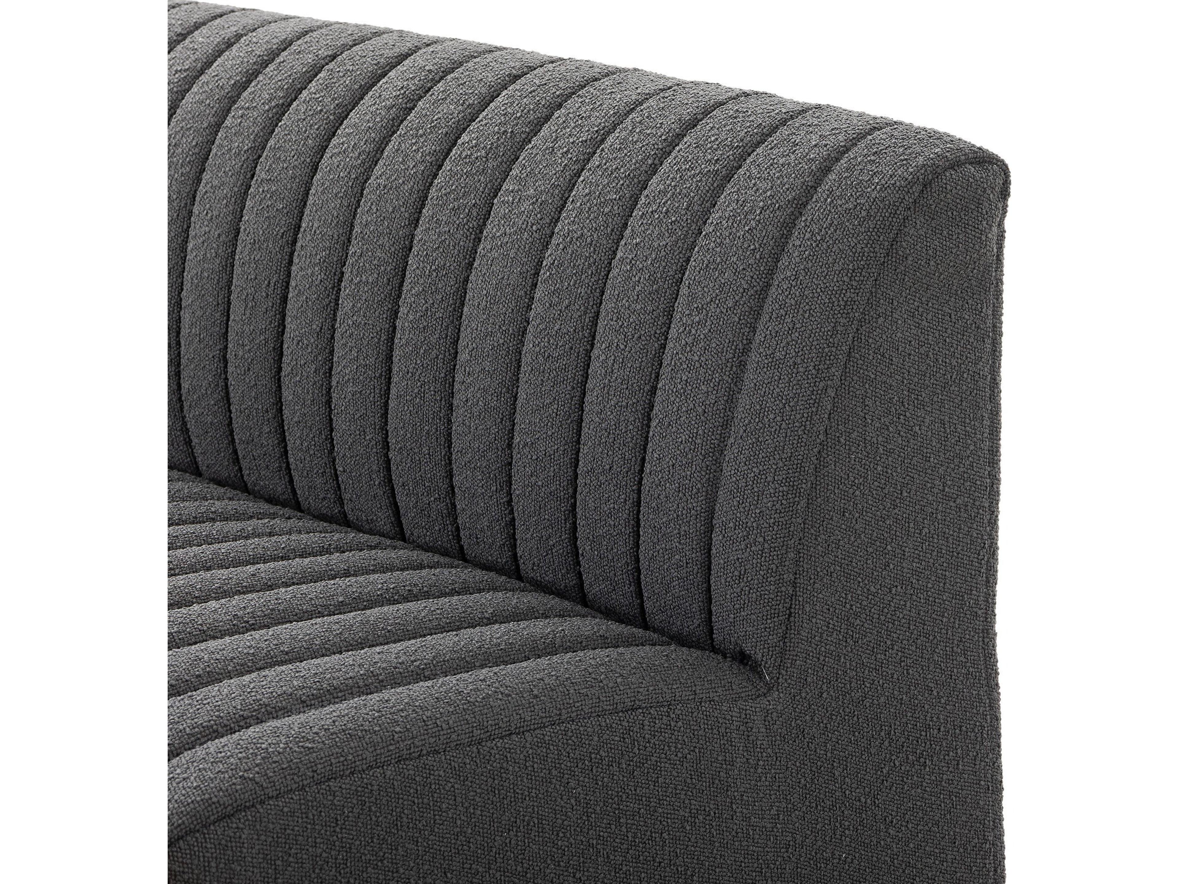 Four Hands Grayson Fiqa Boucle Charcoal Black Upholstered Accent Bench